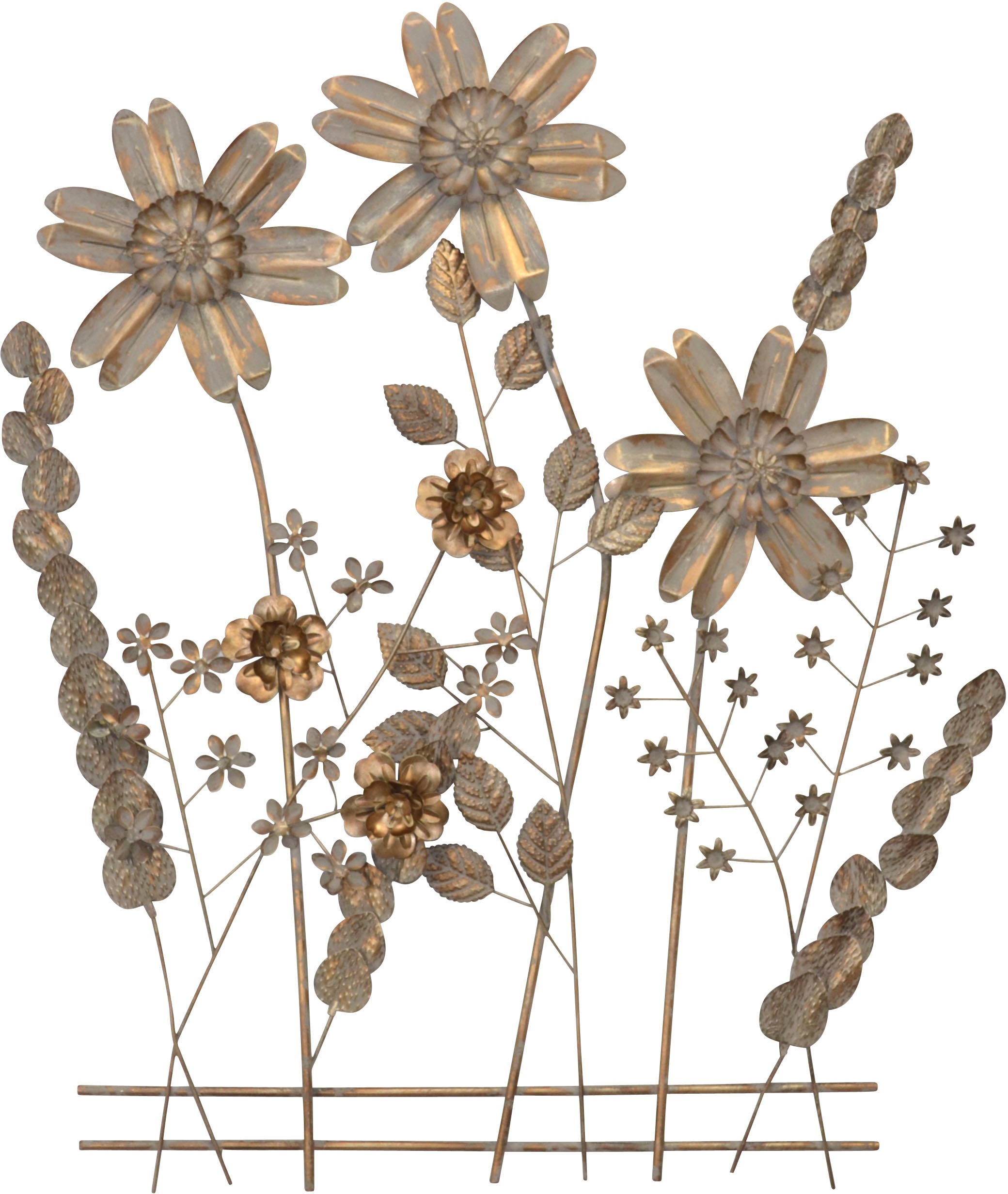 Image of HOFMANN LIVING AND MORE Wanddekoobjekt "Wanddekoration" aus Metall, Blumenwiese