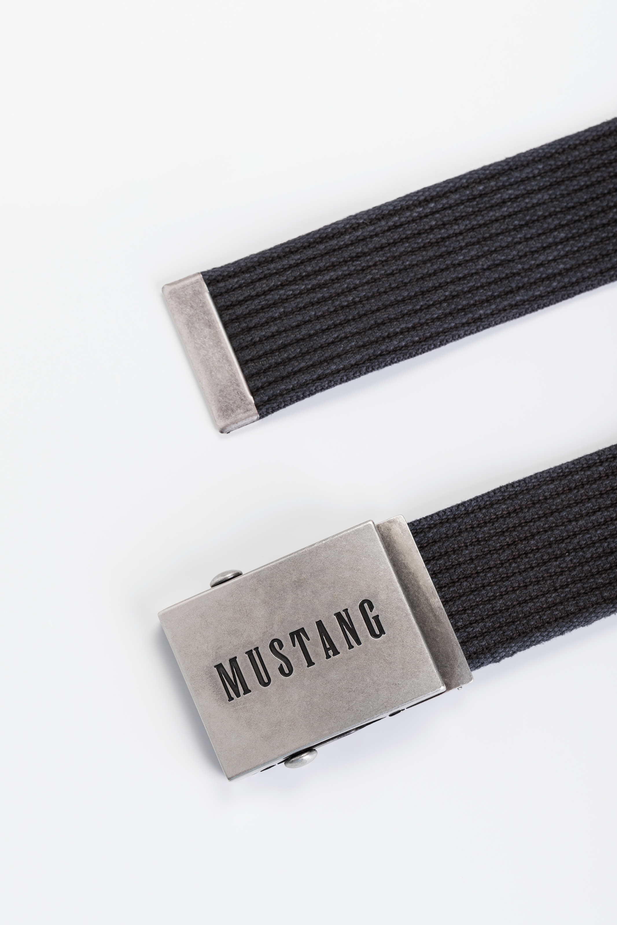 MUSTANG Ceinture en tissu »"Tucker"« avec ruban nervuré lavé, largeur 4 cm, en coton, ajustable