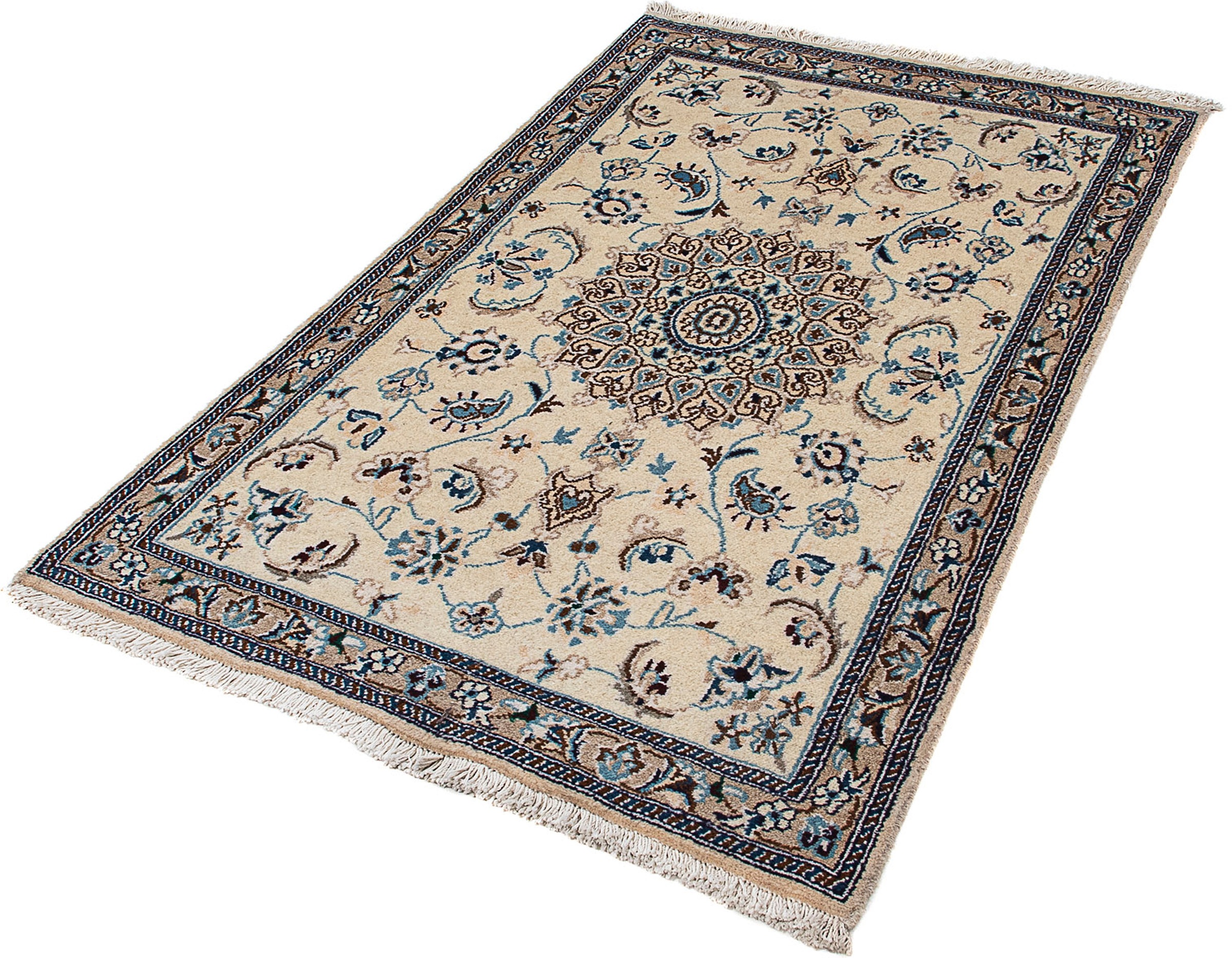 Image of morgenland Orientteppich »Perser - Nain - 136 x 86 cm - beige«, rechteckig, 10 mm Höhe, Wohnzimmer, Handgeknüpft, Einzelstück mit Zertifikat bei Ackermann Versand Schweiz