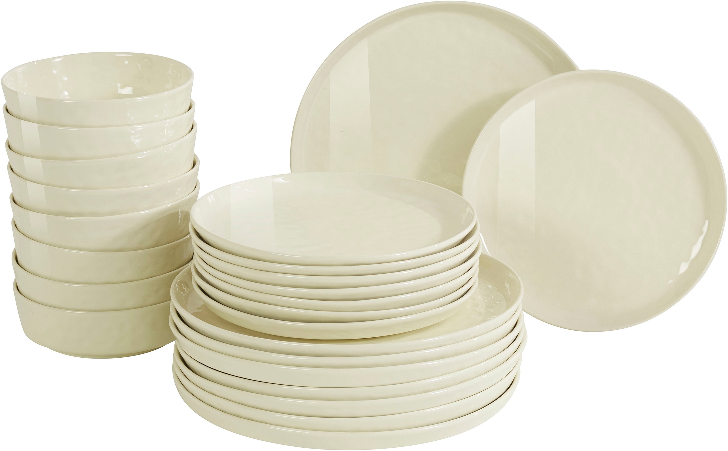 Image of LeGer Home by Lena Gercke Geschirr-Set »Leilani«, (Set, 12 tlg., Speiseteller, Frühstücksteller, Müslischale), handmade Charakter bei Ackermann Versand Schweiz