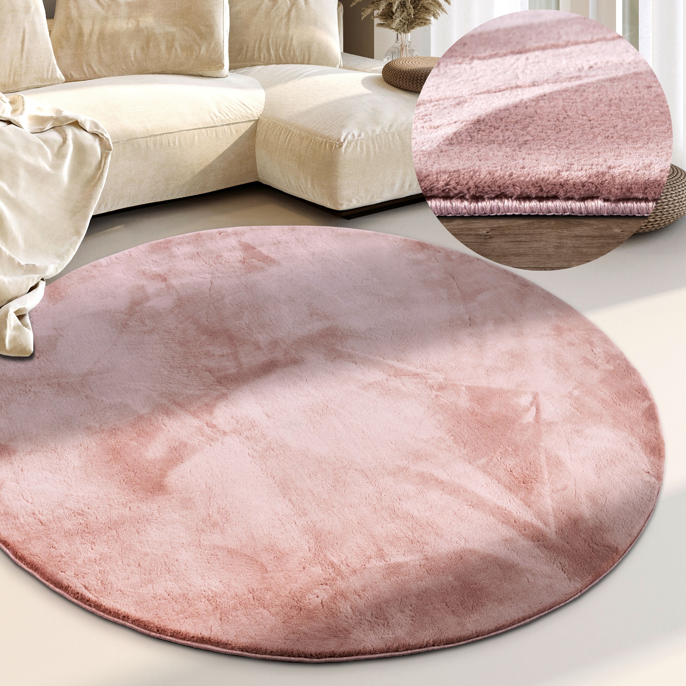 Image of Villeroy & Boch Teppich "Leon" rund 15 mm Höhe Langflor, Shaggy, einfarbig, flauschig, weich, glänzend, modern, uni