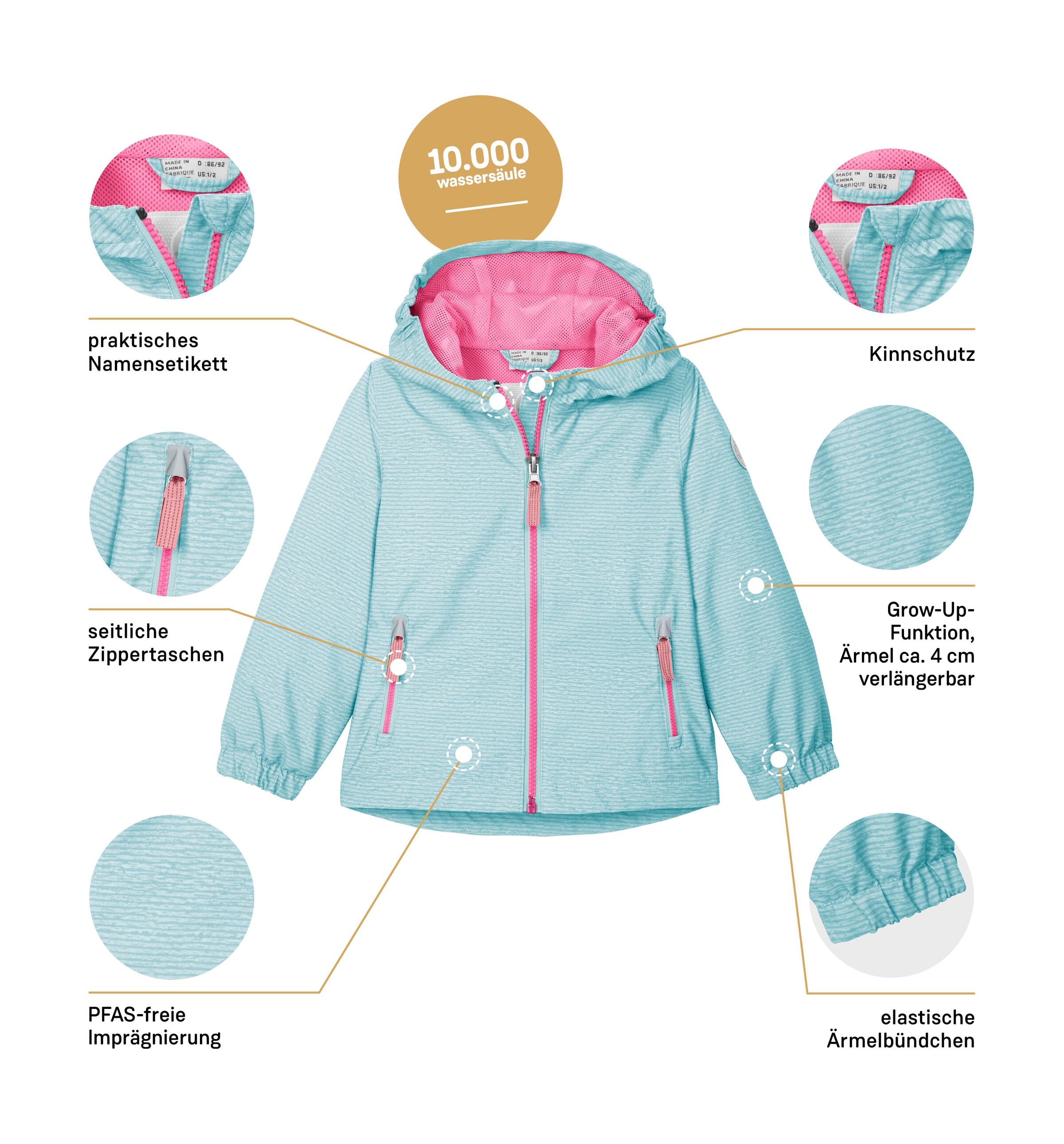 first instinct by killtec Funktionsjacke »FIOS 6 MNS JCKT«, Wasser- und winddichte Kinderjacke, verlängerbare Ärmeln, PFAS-frei