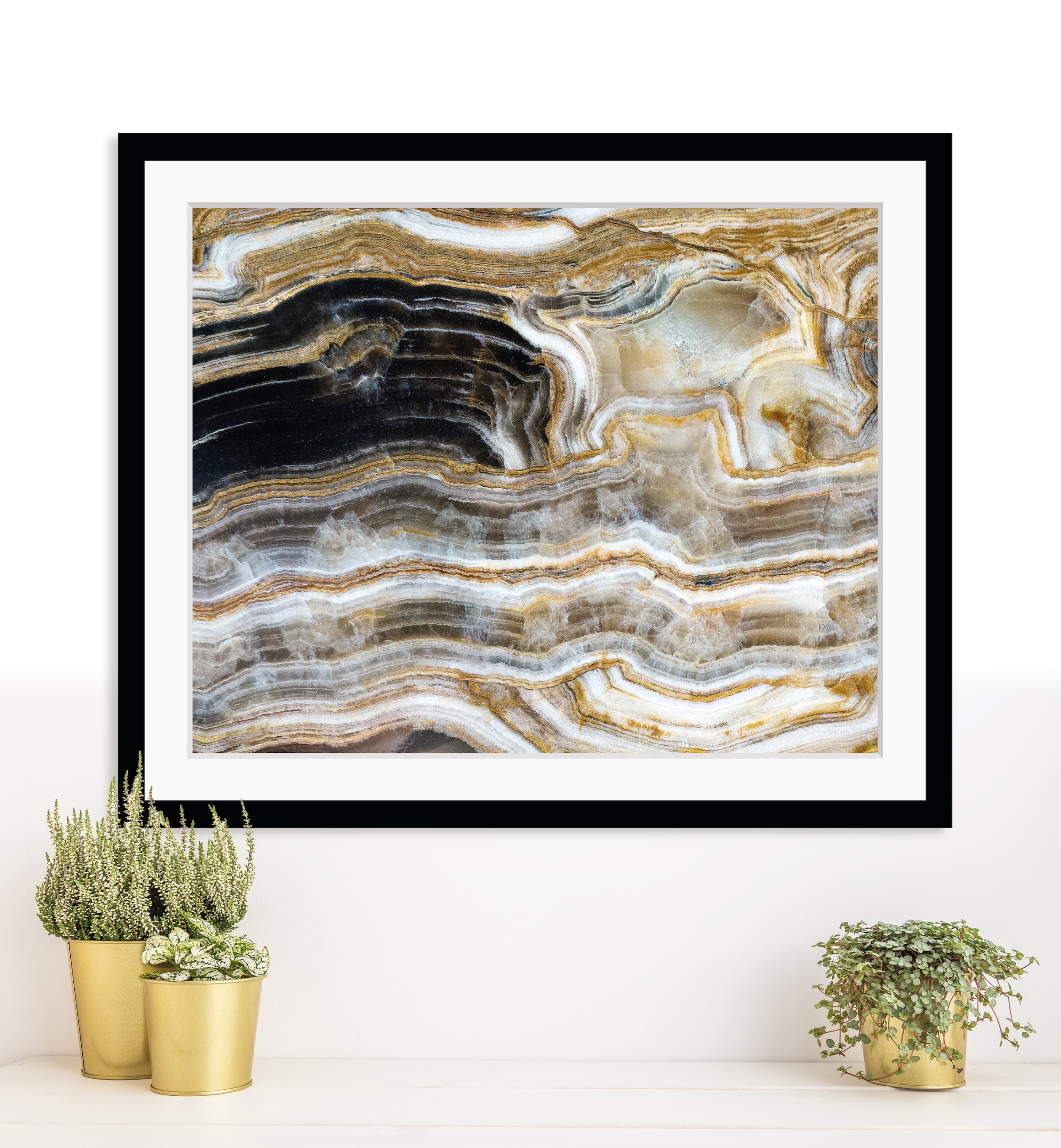 queence Bild »Alissa« Abstrakt | Spa | Spirituelle Bilder | Stein HD Premium Poster-Druck inkl. Holzrahmen