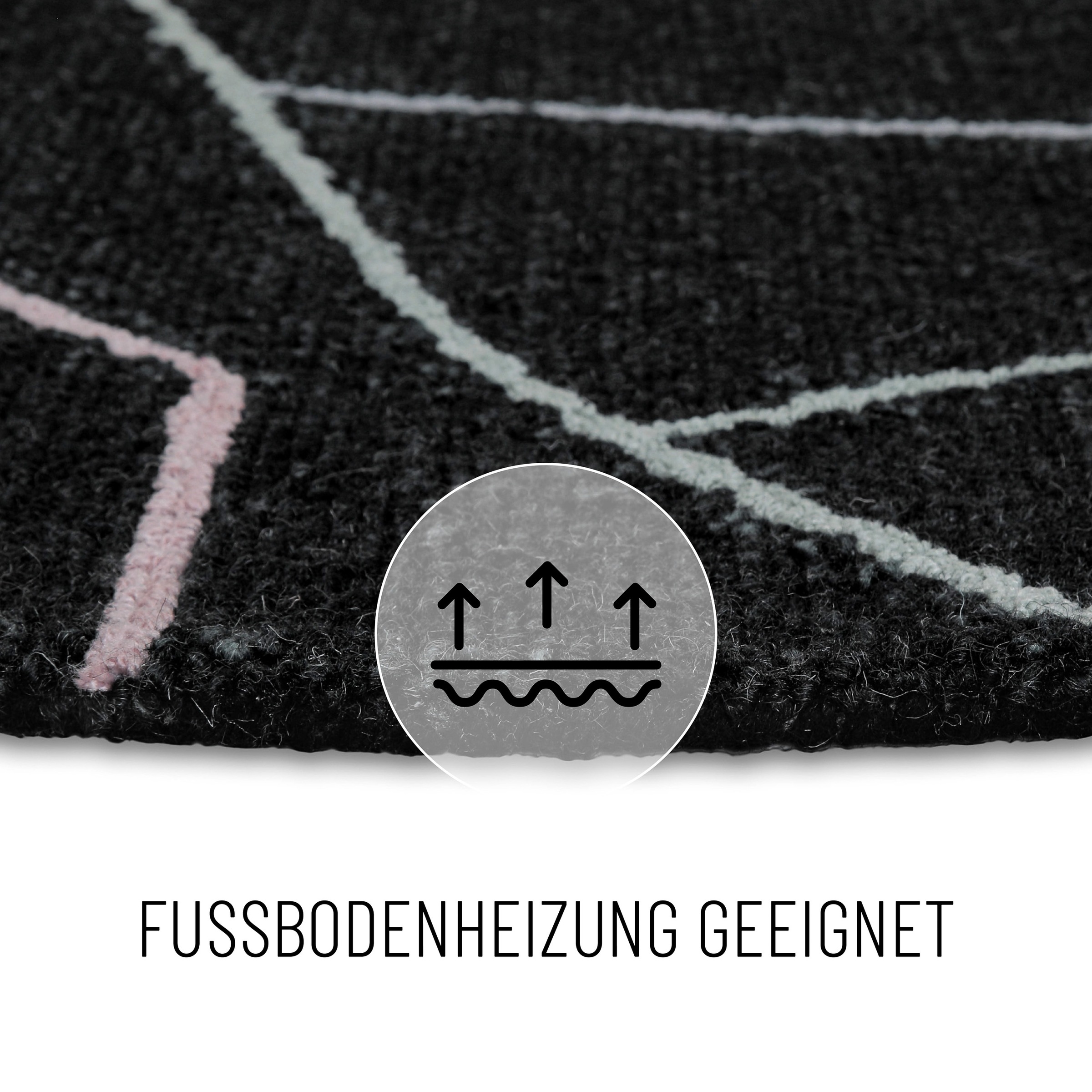 Wecon home Teppich »Nox« rund 6 mm Höhe Wollteppich, abstrakt, hochwertig, handgetuftet, robust, modern