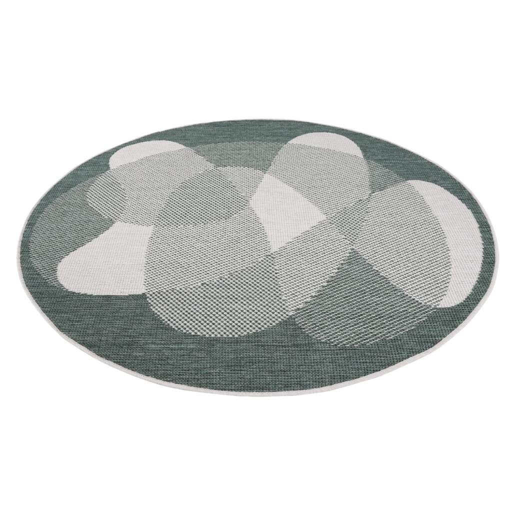 Carpet City Outdoorteppich »DUO RUG 5835« rund 5 mm Höhe Wendeteppich Wetterfest In- & Outdoor, Balkon, Terrasse, Wohnzimmer