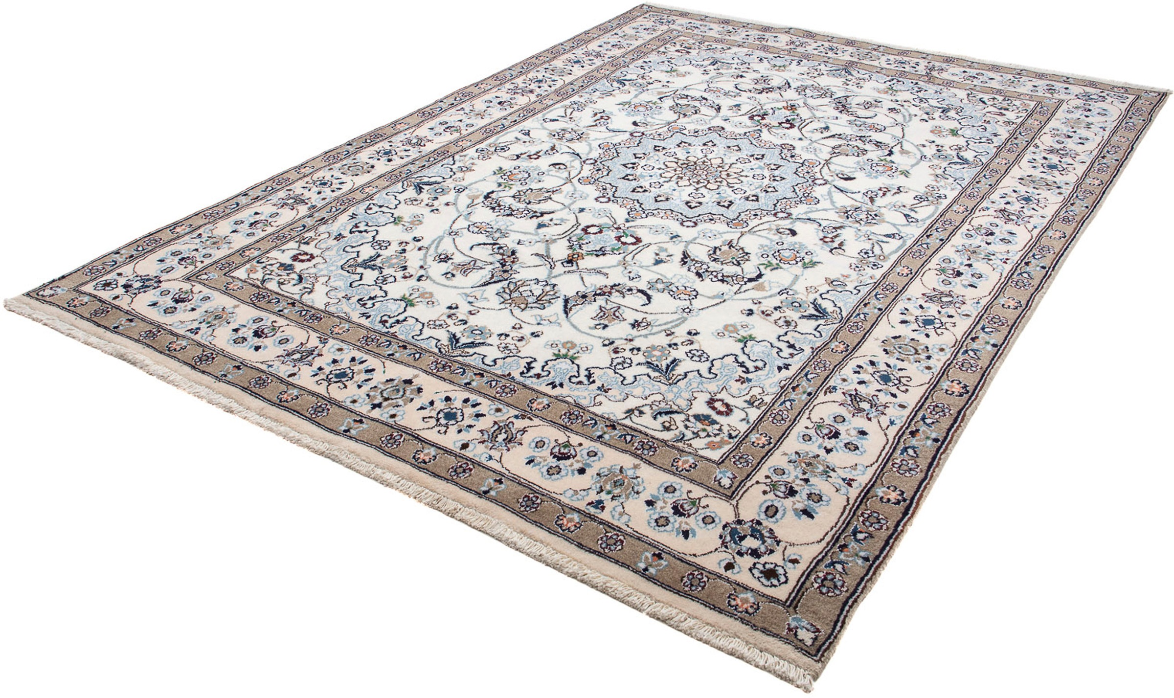 Image of morgenland Orientteppich »Perser - Nain - 282 x 198 cm - beige«, rechteckig, 10 mm Höhe, Wohnzimmer, Handgeknüpft, Einzelstück mit Zertifikat bei Ackermann Versand Schweiz