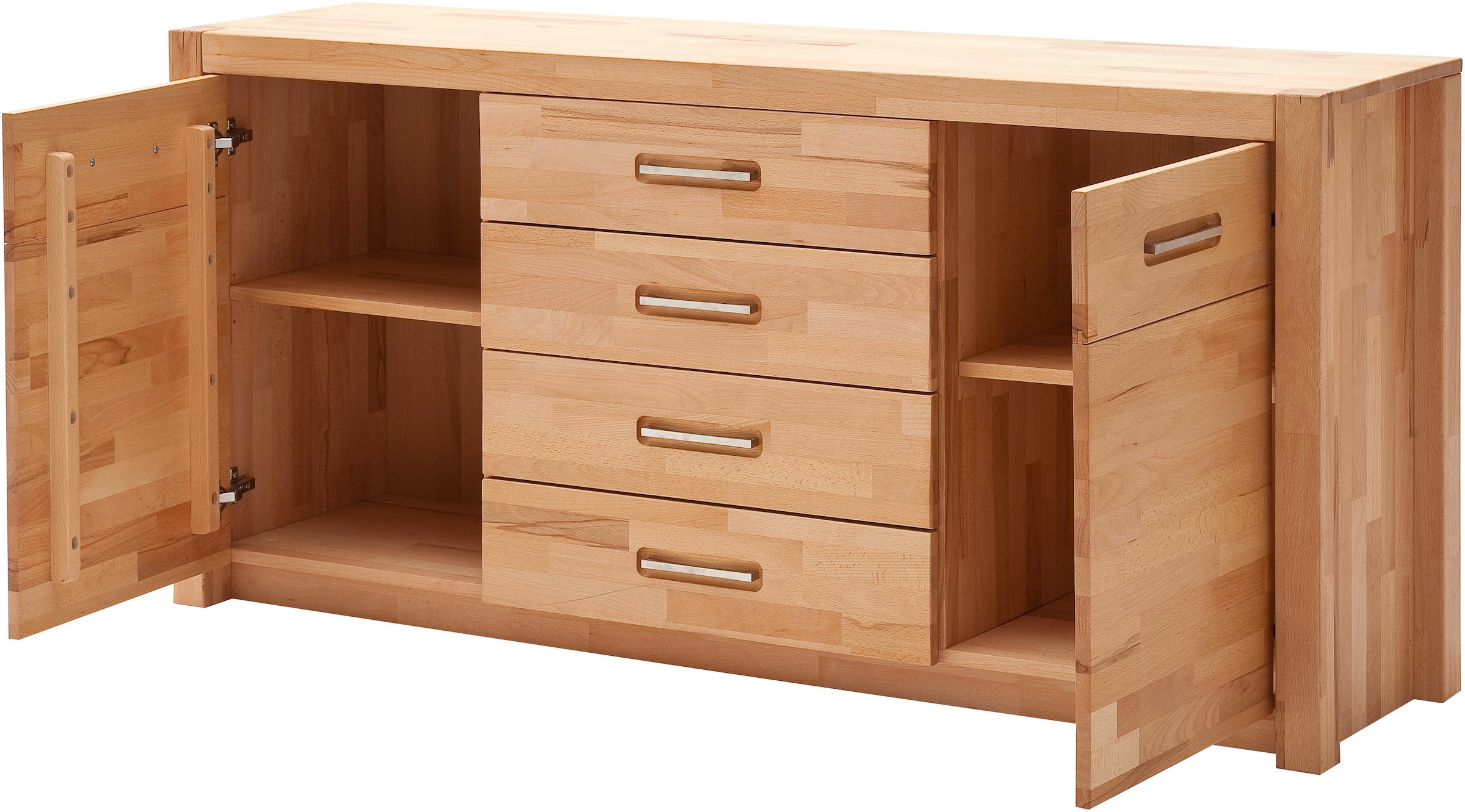 MCA living Sideboard »Fenja« 1 Stk. tlg. Massivholz, 4 Schubkästen, 2 Türen