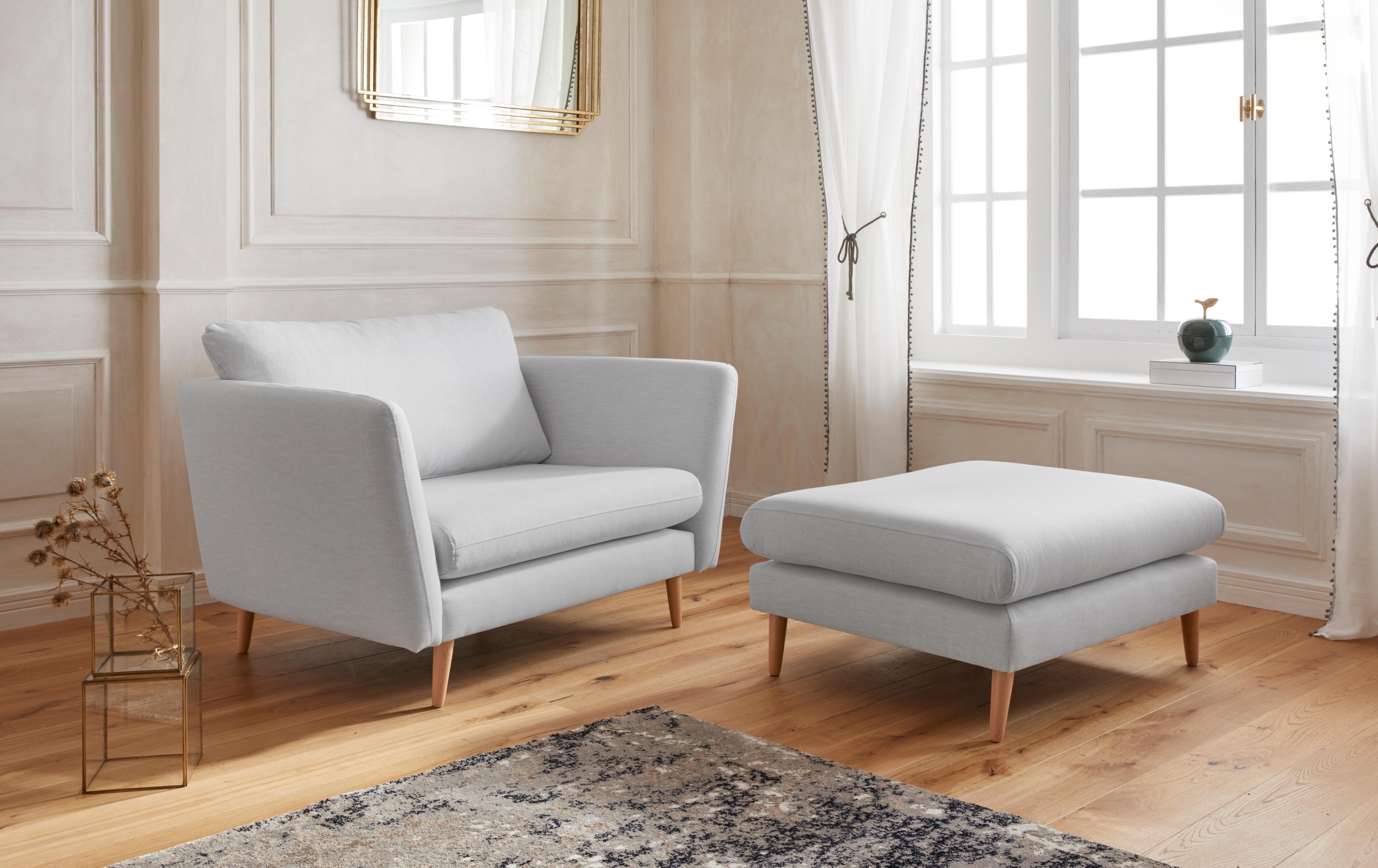 Image of Guido Maria Kretschmer Home&Living Hocker »Cergy«, mit Beinen aus Eiche bei Ackermann Versand Schweiz