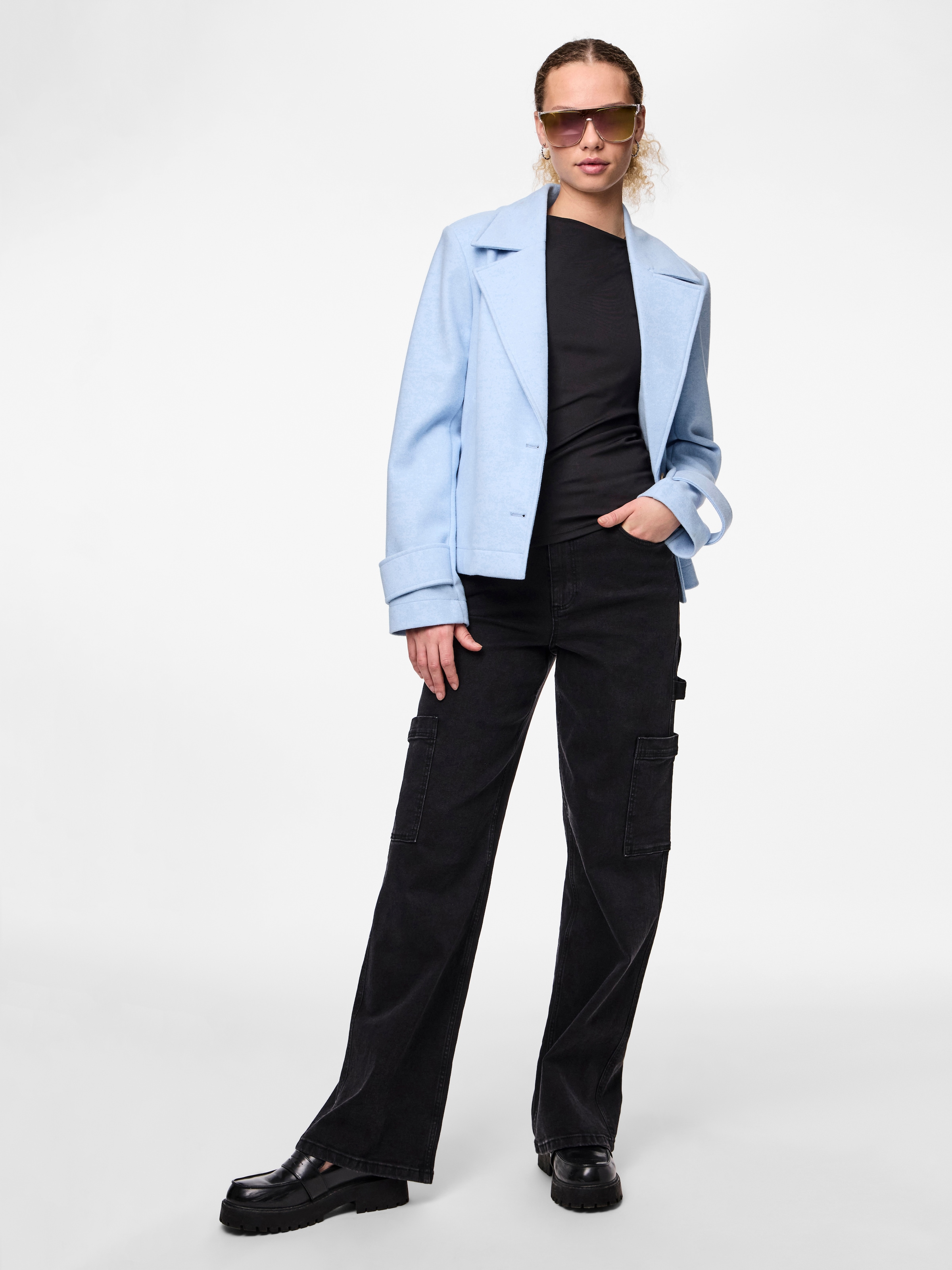 pieces T-shirt à manches longues »PCNEJA LS REVERSIBLE TOP NOOS EXP BC« 2 in 1 umkehrbar 2 Ausschnittvarianten