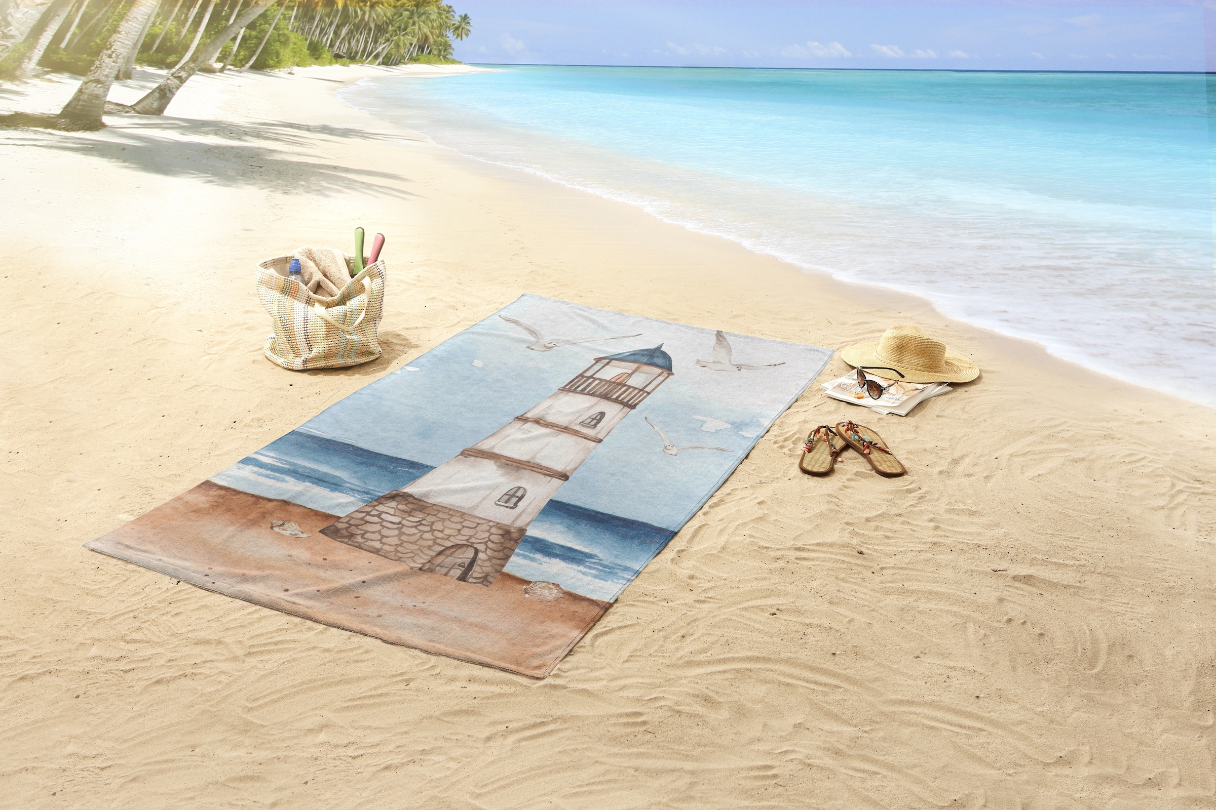 good morning Strandtuch »Berlin« Mikrofaser, Velours, Strandtuch, saugfähig, leicht, 100x180