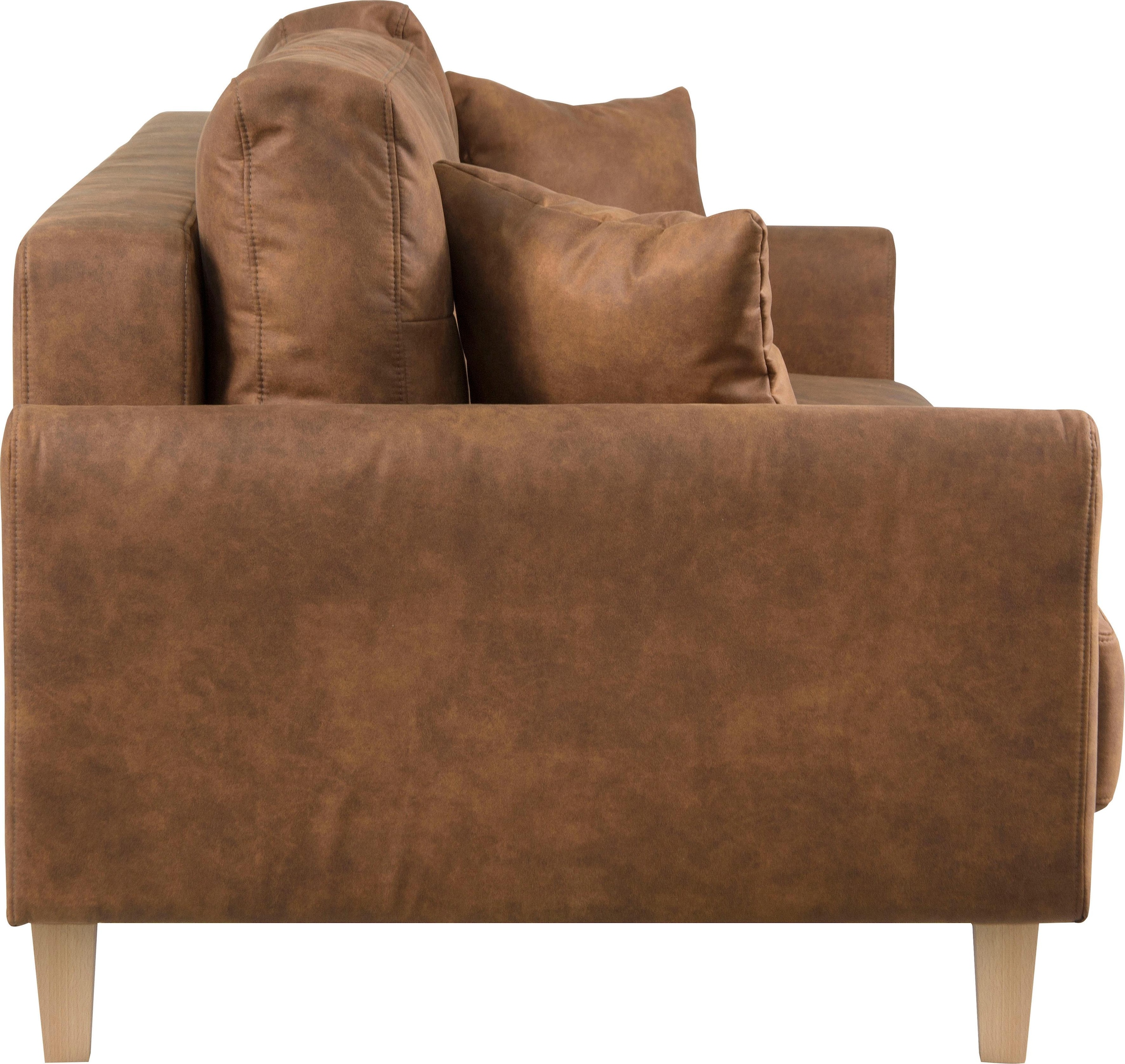 Home affaire 2-Sitzer »TRIPLO mit Wellenunterfederung, Masse B/T/H: 165/100/89 cm«, Sofa mit Steppung im Rückenbereich, incl. Rückenkissen und Zierkissen