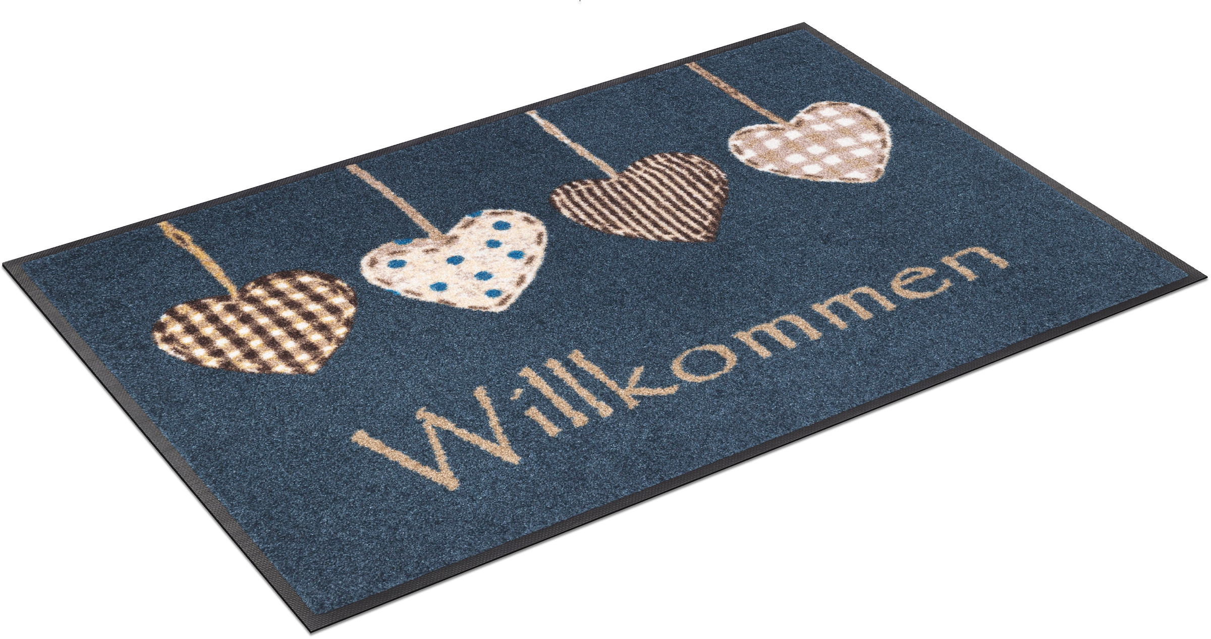Image of wash+dry by Kleen-Tex Fussmatte "Cottage Hearts" rechteckig 7 mm Höhe Schmutzfangmatte, rutschhemmend, In- und Outdoor geeignet