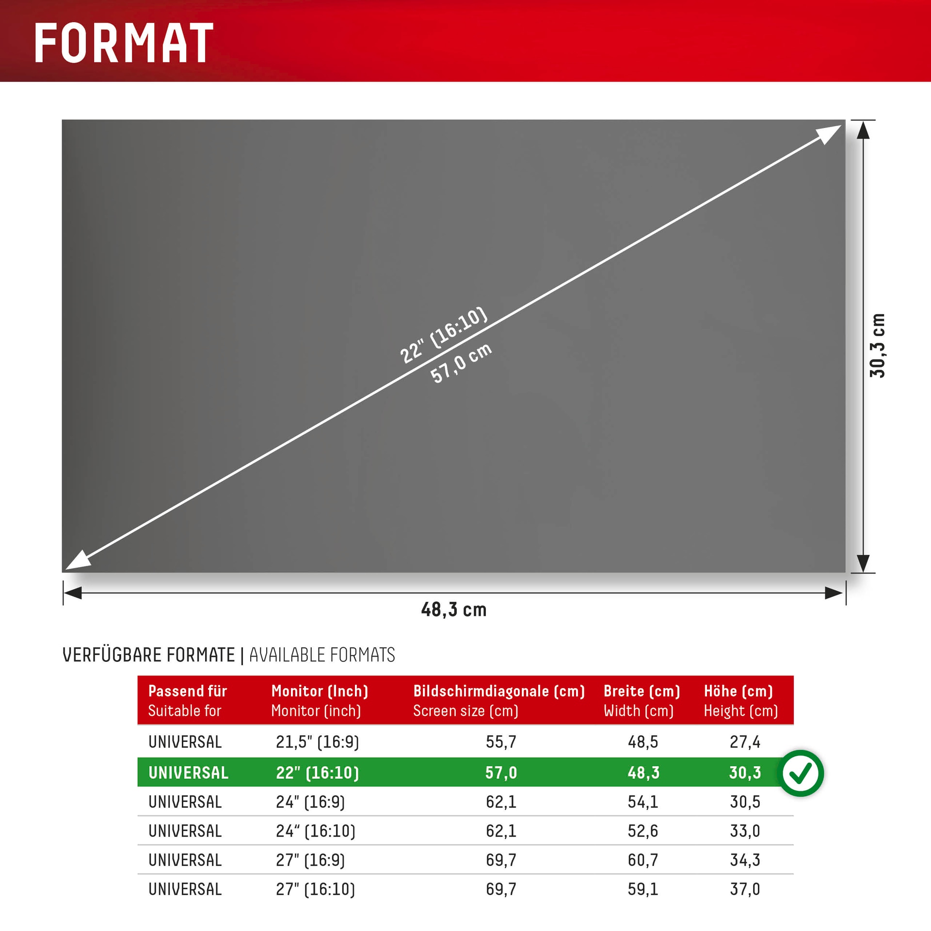 Displex Displayschutzfolie »Privacy Safe Blickschutzfilter« für Universell für Monitore mit  22 (16:10) Blickschutzfolie, Schutzfolie, Bildschirmschutz, kratz- & stossfest