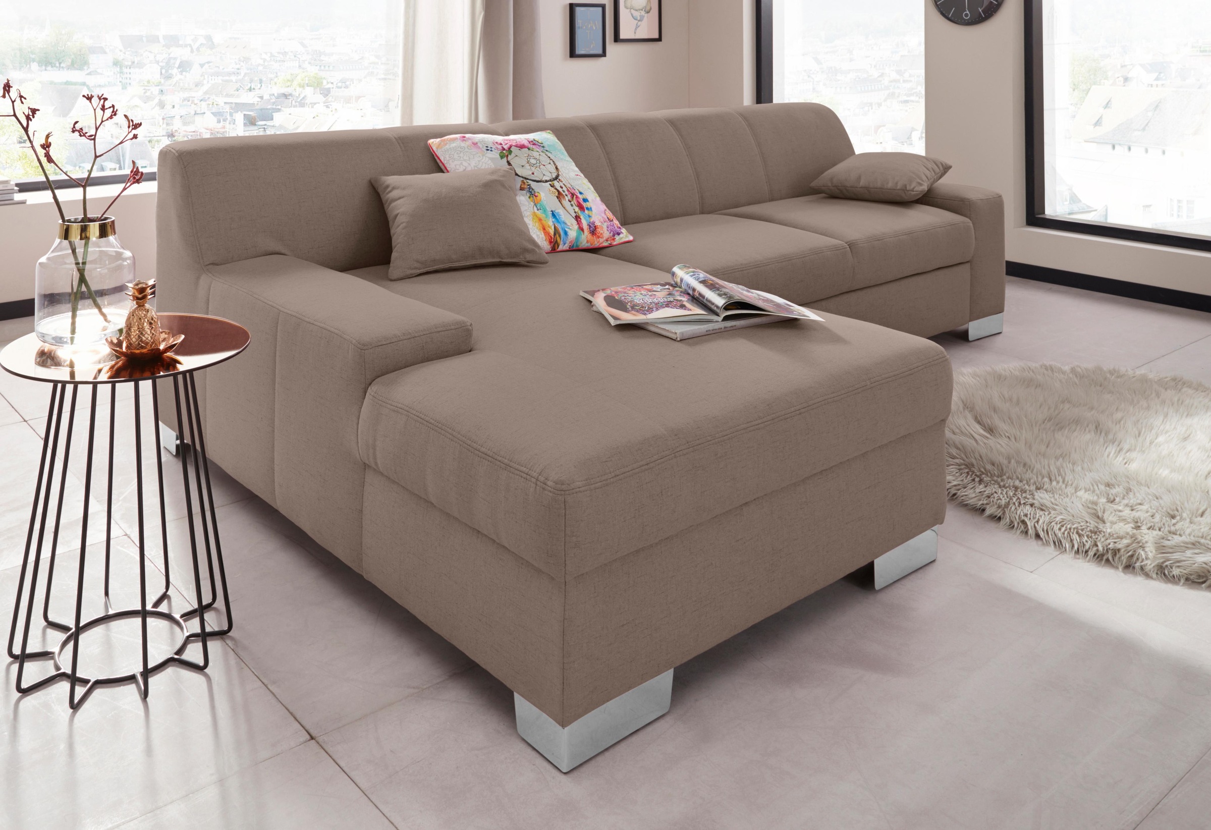 DOMO collection Ecksofa »Bero L-Form«, wahlweise mit Bettfunktion