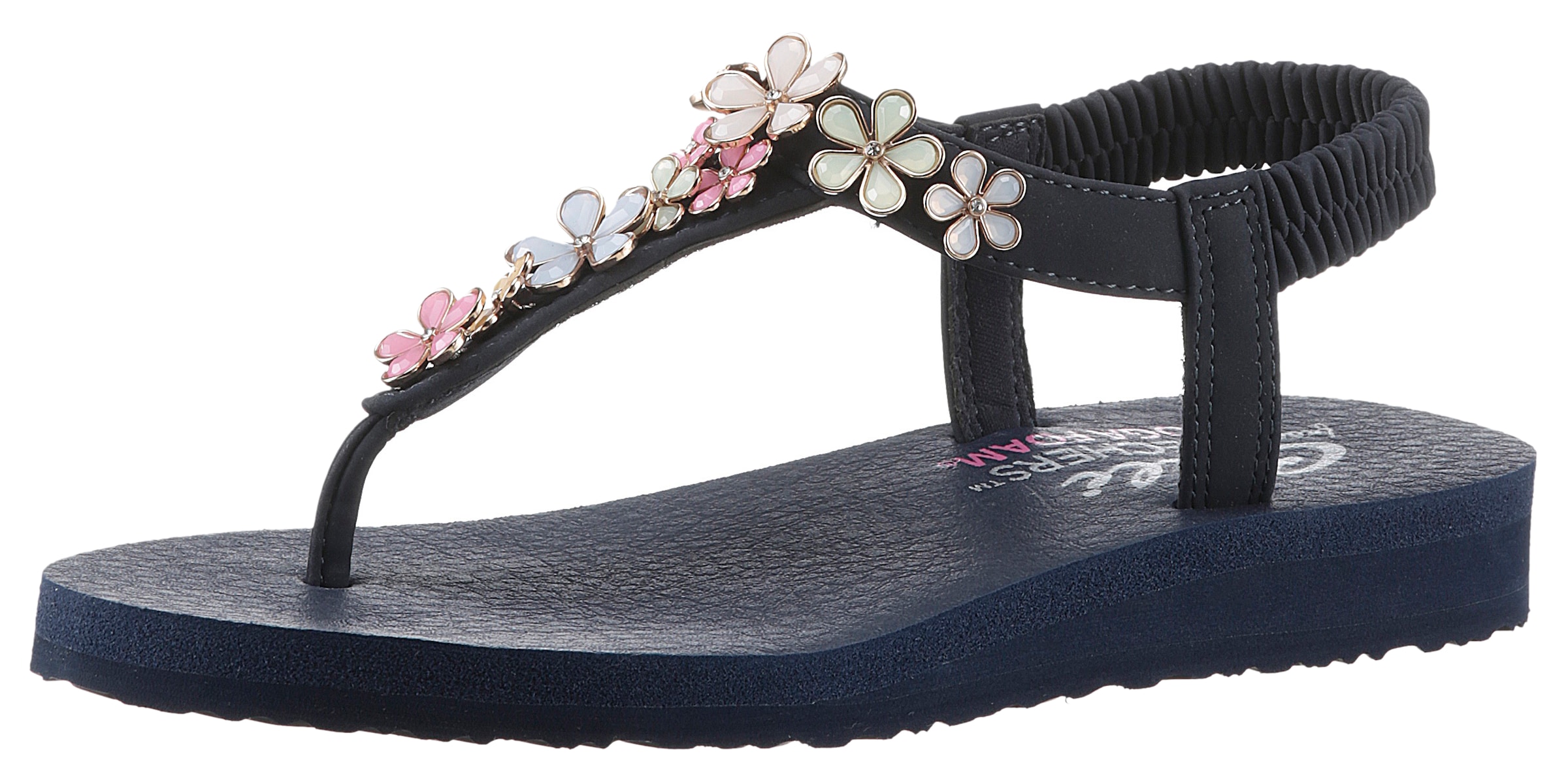 Skechers Sandale »MEDITATION-GLASS DAISY«, Sommerschuh, Sandalette, Riemchensandale, mit Yoga Foam