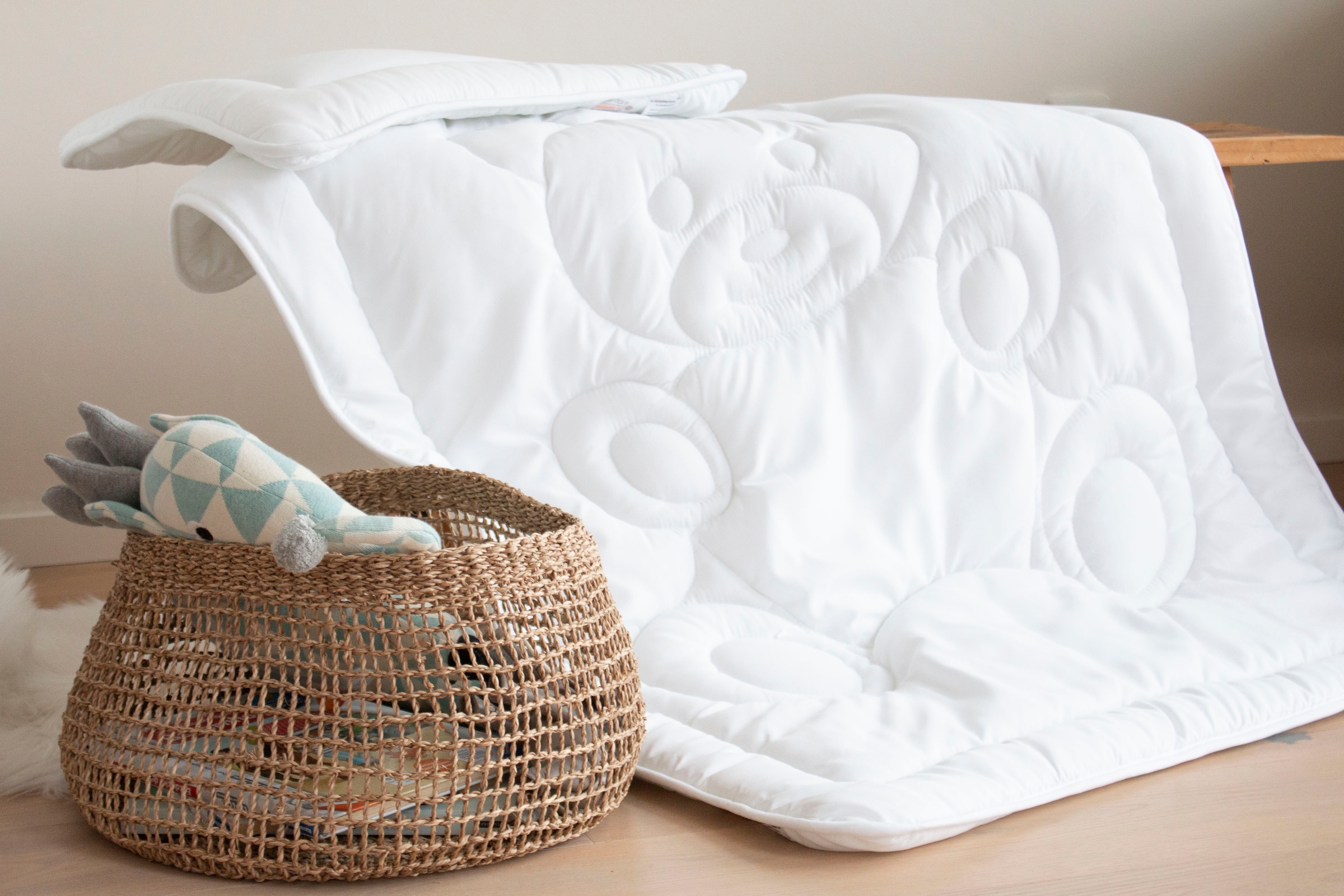 Image of Jekatex Kinderbettdecke + Kopfkissen "Bärchen" kuscheliges Bettdecken-Set für ihr Kind