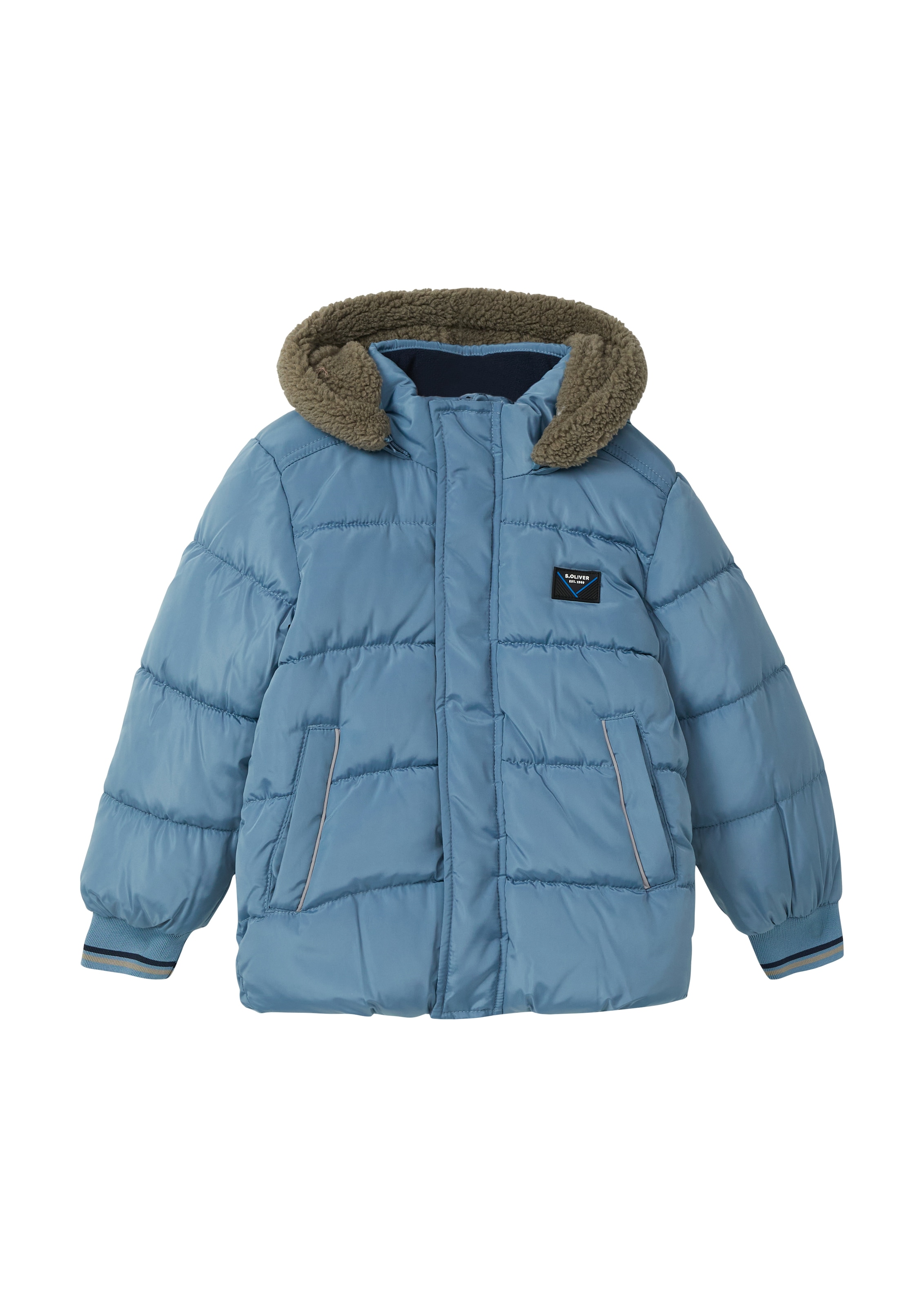 Image of s.Oliver Junior Steppjacke mit Kapuze mit Teddyplüsch-Kapuze, Steppjacke für boys