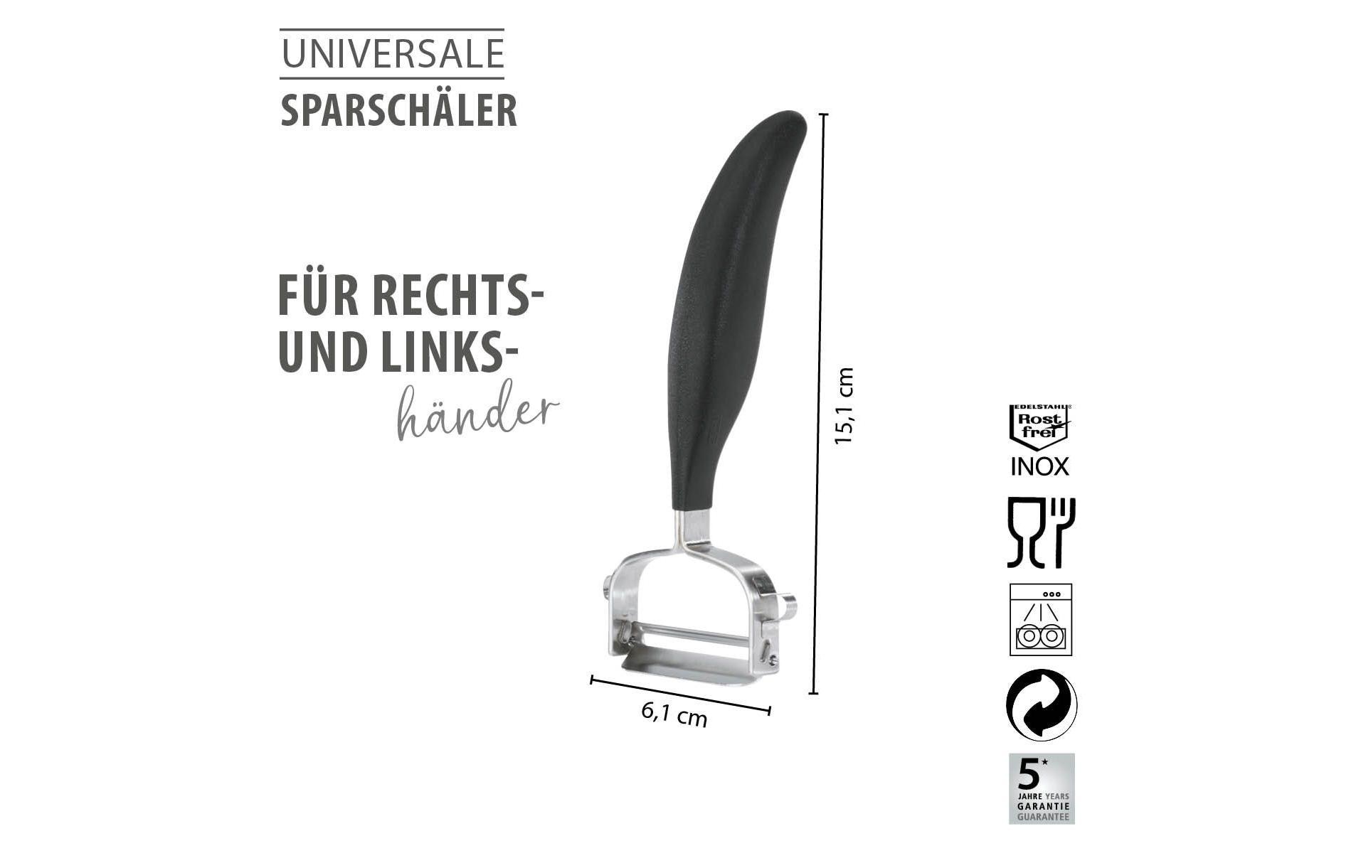 GEFU Sparschäler »GEFU Sparschäler Universale 15.1 cm, Schwarz/Silber«