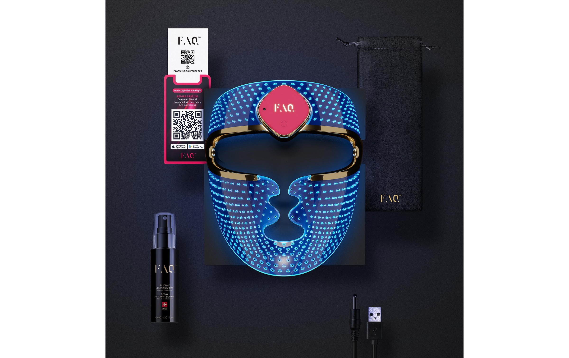 FOREO Masque facial LED »FAQ™ 201 Silicone LED Face Mask« LED Gesichtsmaske mit 3 Farben