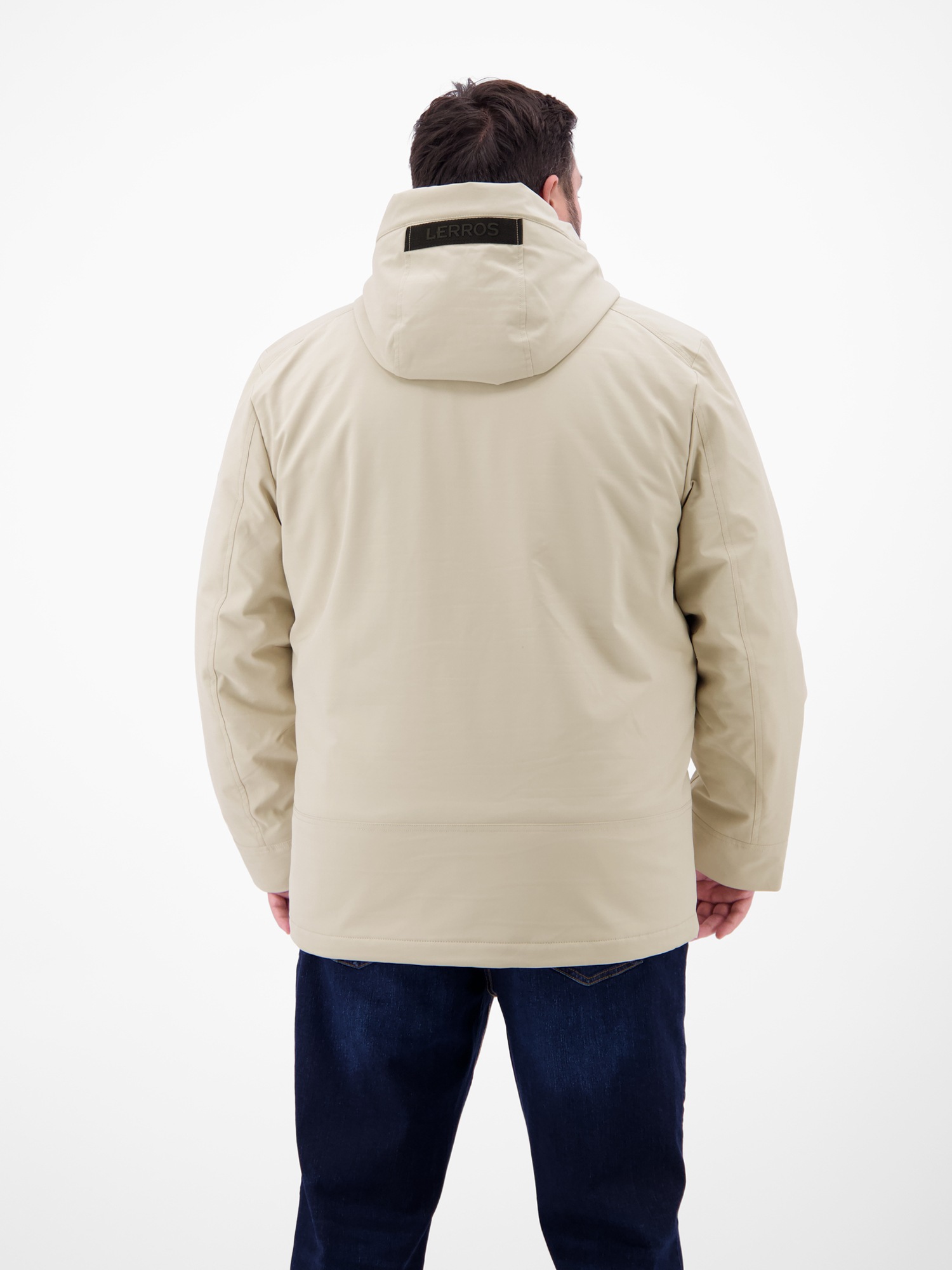 LERROS Outdoorjacke »LERROS Herren Struktur-Blouson in Übergrössen« mit Kapuze Wasser- und windabweisend