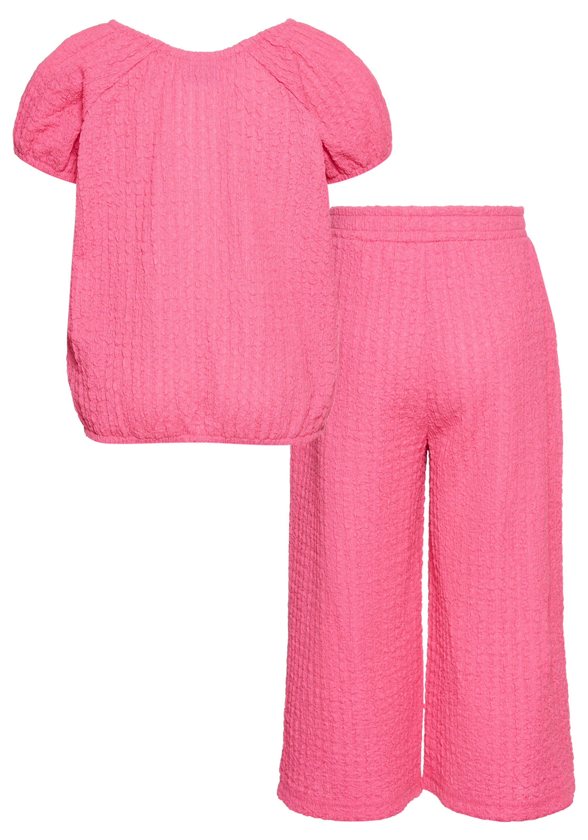 KIDSWORLD Shirt & Hose »Set: Carmen-Top + Hose« Set, 2, 2 Stk. tlg. Ganzes Outfit: Shirt mit Raglanärmeln und Hose
