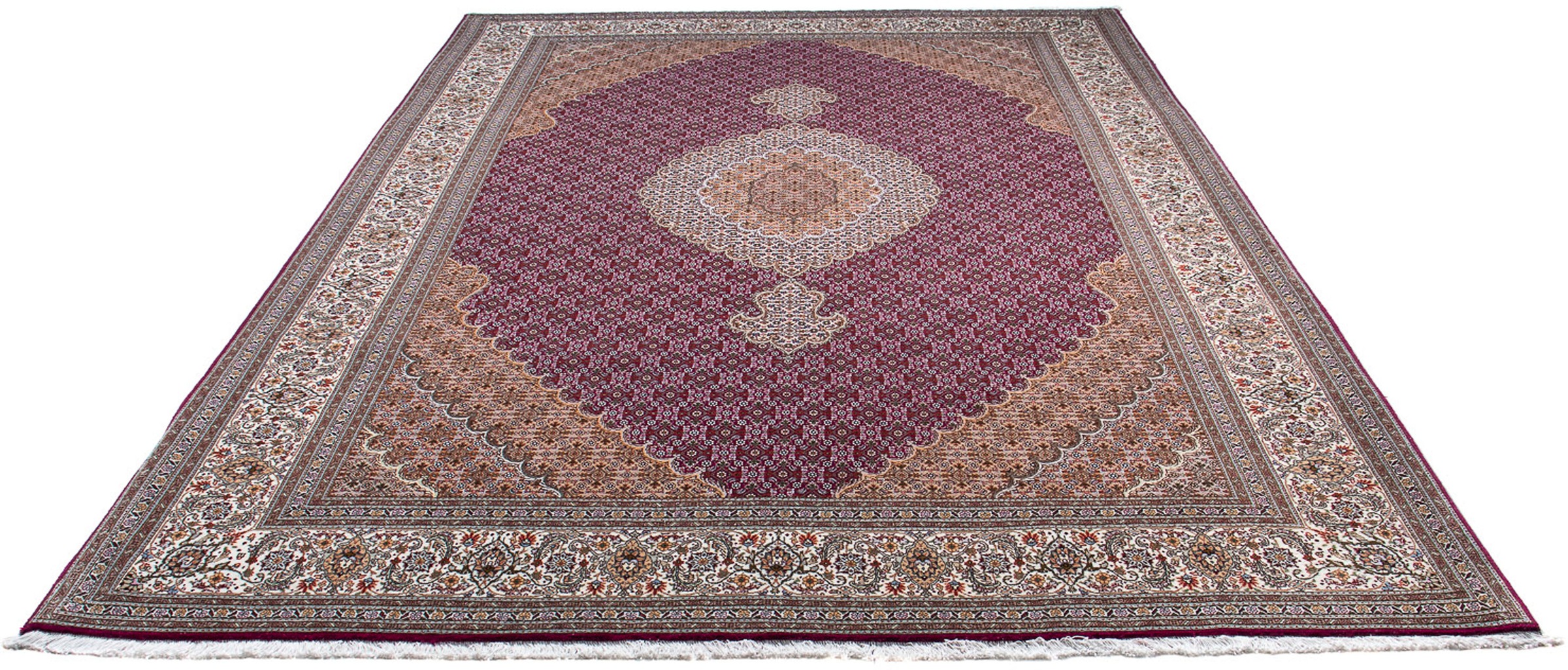 Image of morgenland Orientteppich »Perser - Täbriz - 306 x 205 cm - lila«, rechteckig, 10 mm Höhe, Wohnzimmer, Handgeknüpft, Einzelstück mit Zertifikat bei Ackermann Versand Schweiz