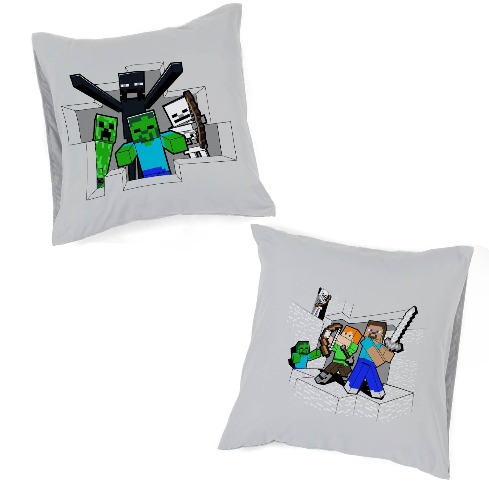 Minecraft Linge de lit pour enfants »Minecraft Fight Back« 2 100% coton