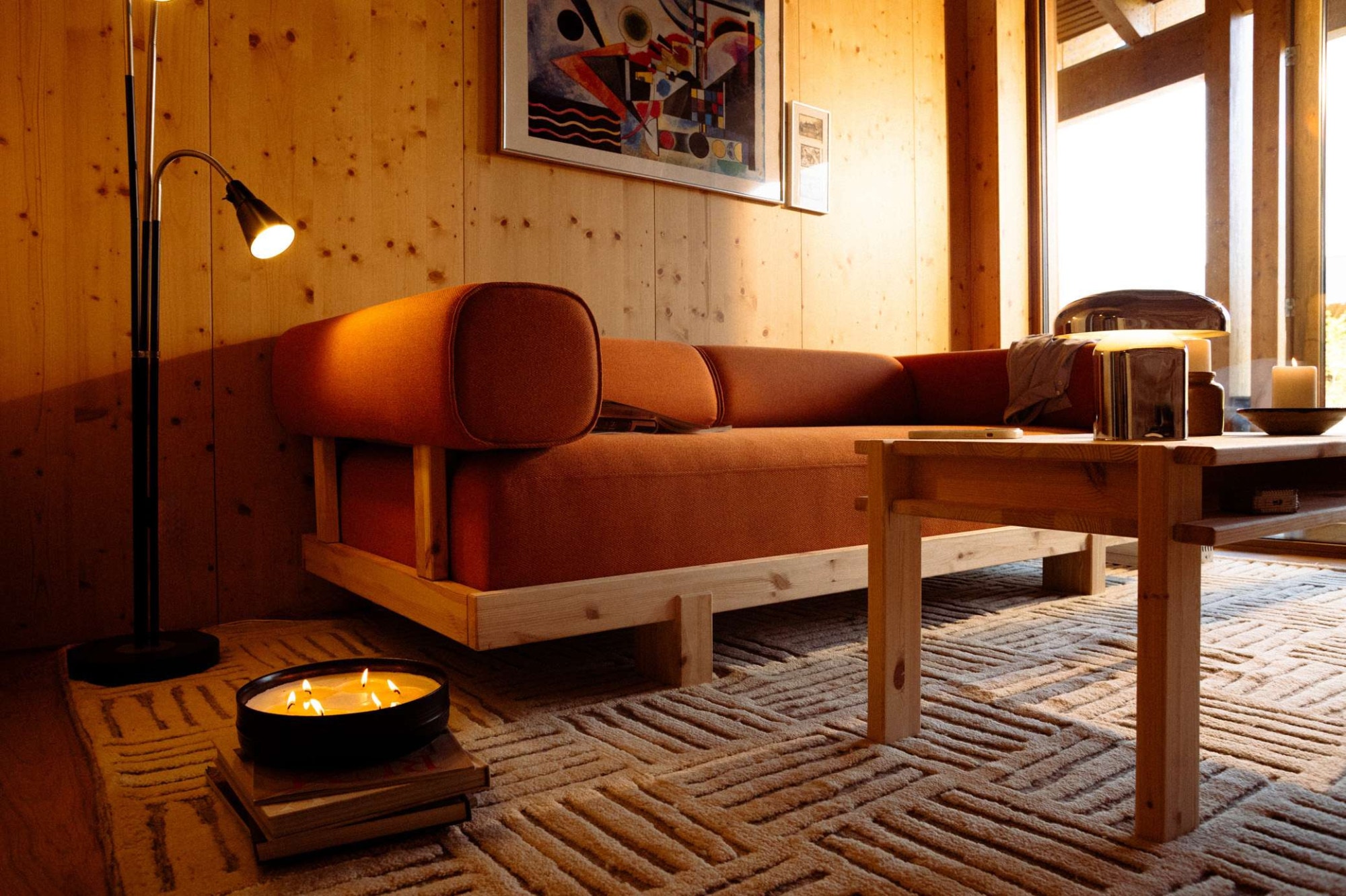 Karup Design Canapé-lit »Stay Sofa Bed, mit Bettfunktion & Boxspring, 3 Sitzer aus Massivholz« Boxspring-Matratze mit Sprungfedern, 90 x 200 cm, Made in Europe