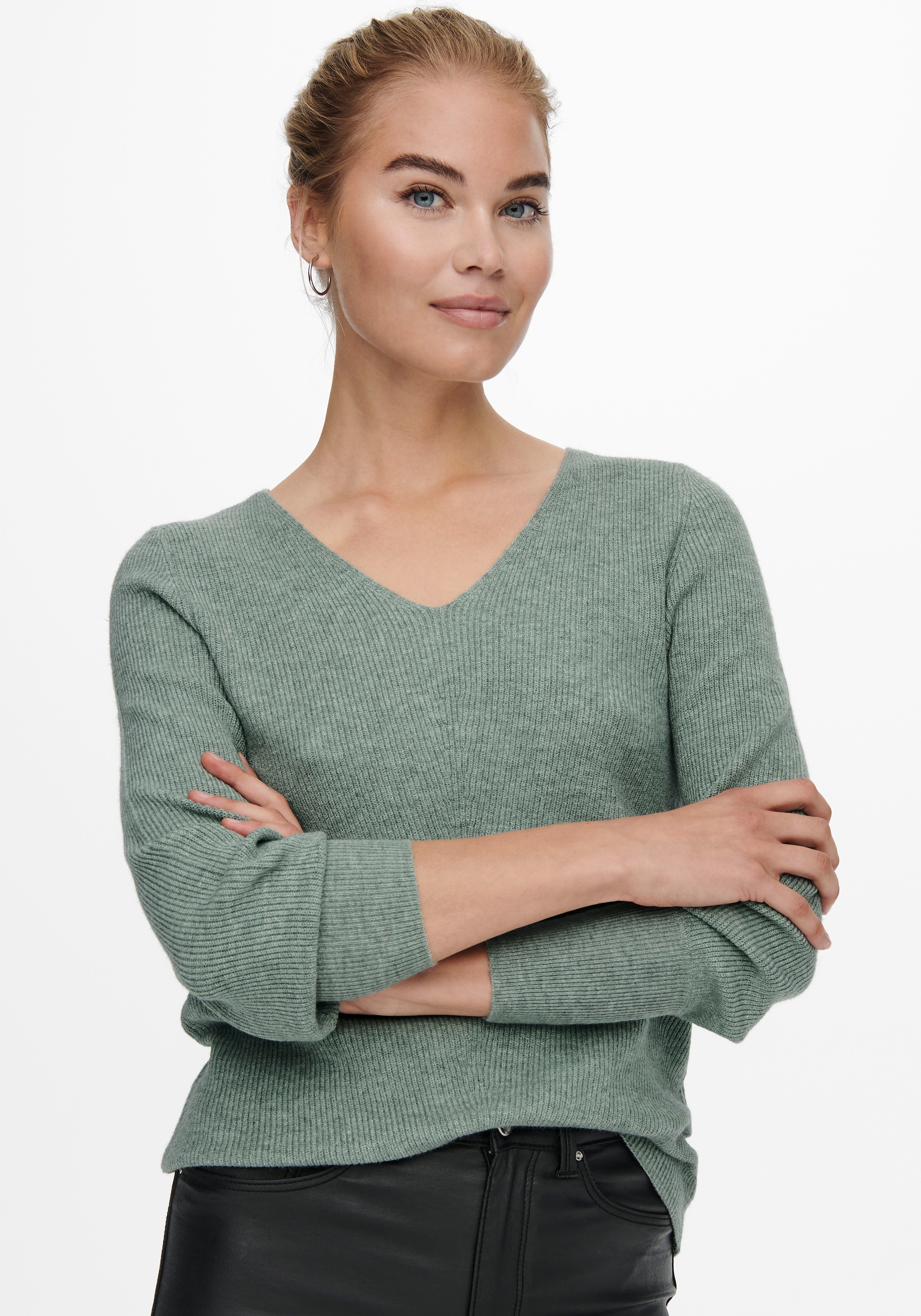 ONLY V-Ausschnitt-Pullover »ONLATIA L/S V-NECK CUFF KNT«