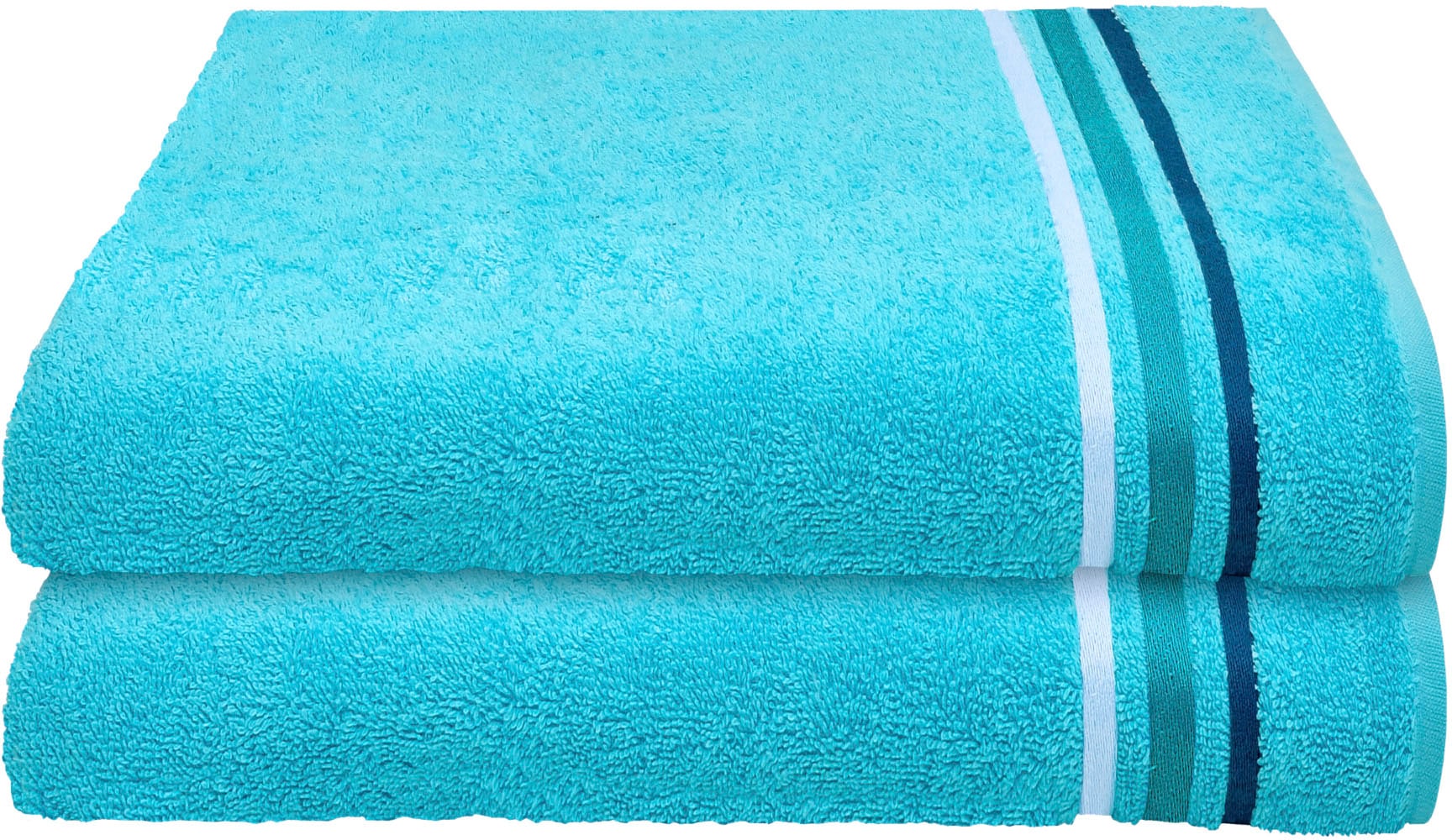Duschtücher »Skyline Color aus 100 % Baumwolle mit eleganter Streifenbordüre«, (Set, 2...