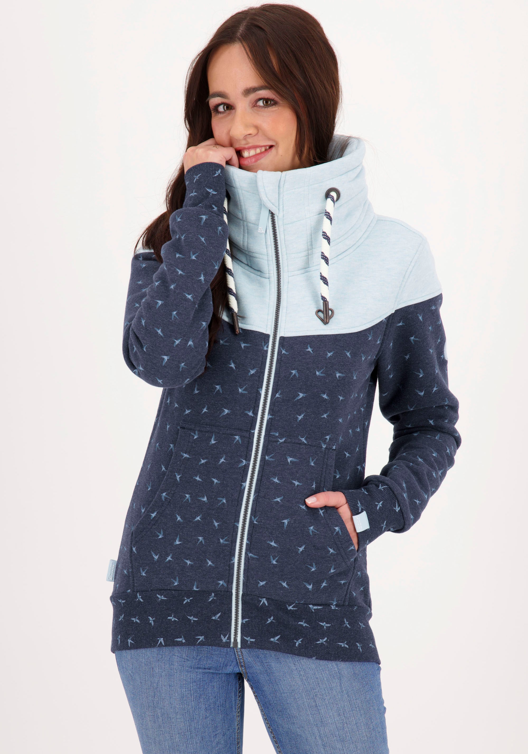 Image of Alife & Kickin Sweatjacke »ValinaAK A«, sportive Jacke mit hohem extradicken Stehkragen& dicken Kordeln bei Ackermann Versand Schweiz