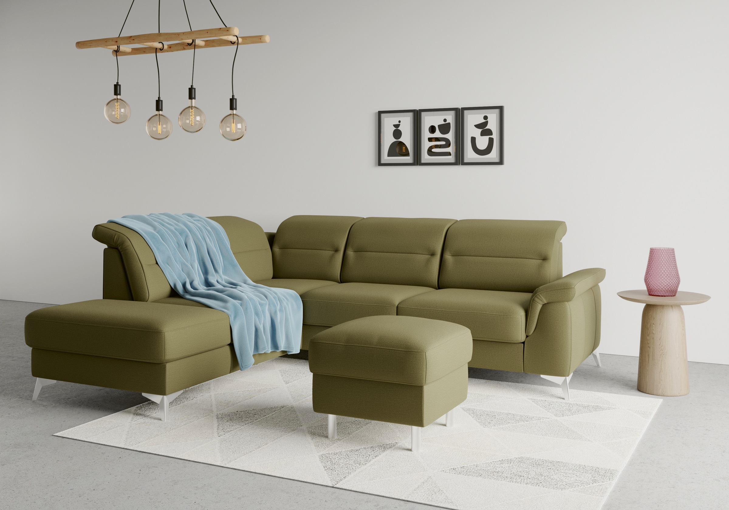 sit&more Ecksofa »Sinatra L-Form«, mit Ottomane, optional mit Kopfteilverstellung und Armteilfunktion