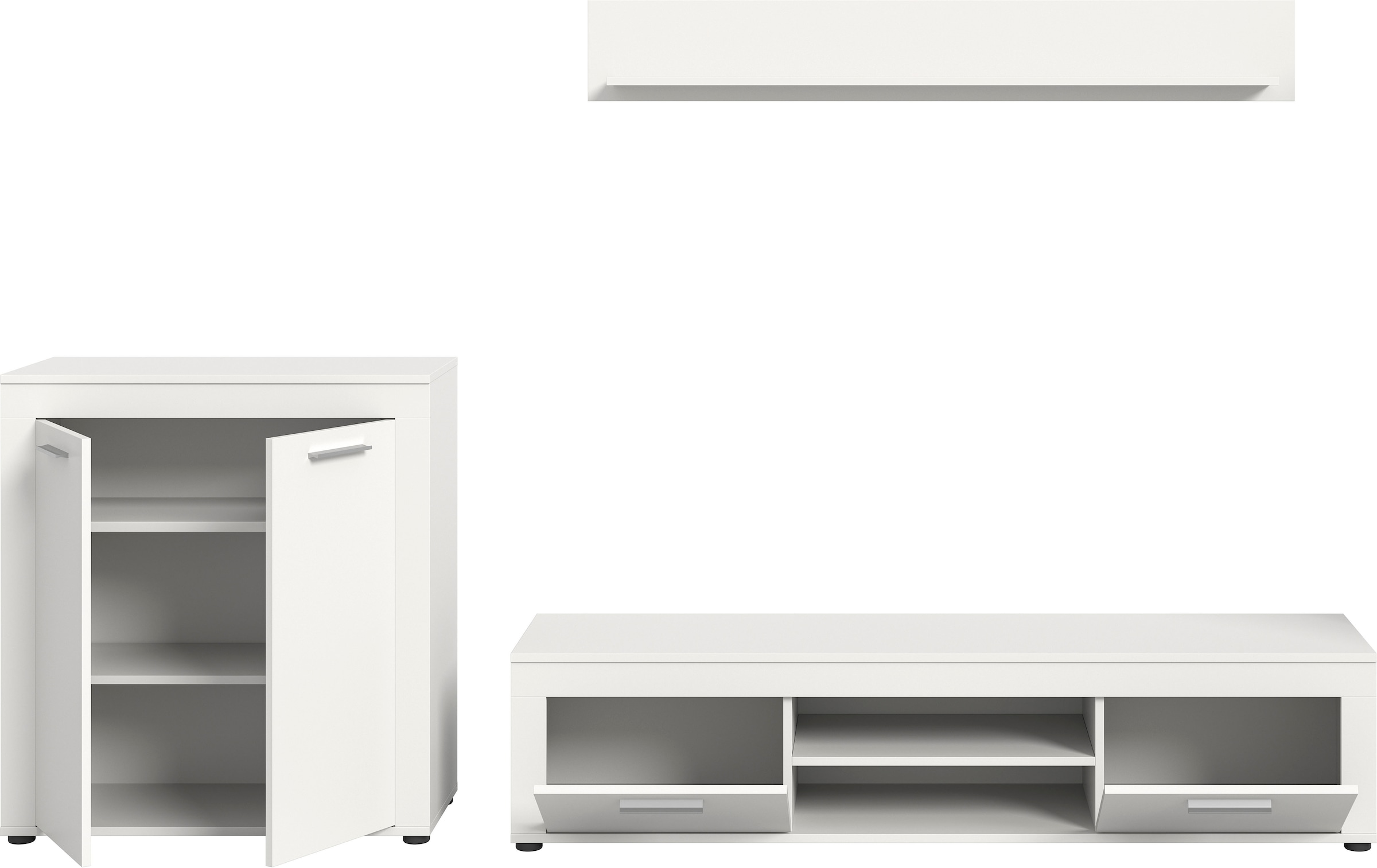 Home affaire Wohnwand »Aosta, Breite 255cm, bestehend aus Highboard, Lowboard, Wandboard« 3 Stk. tlg.