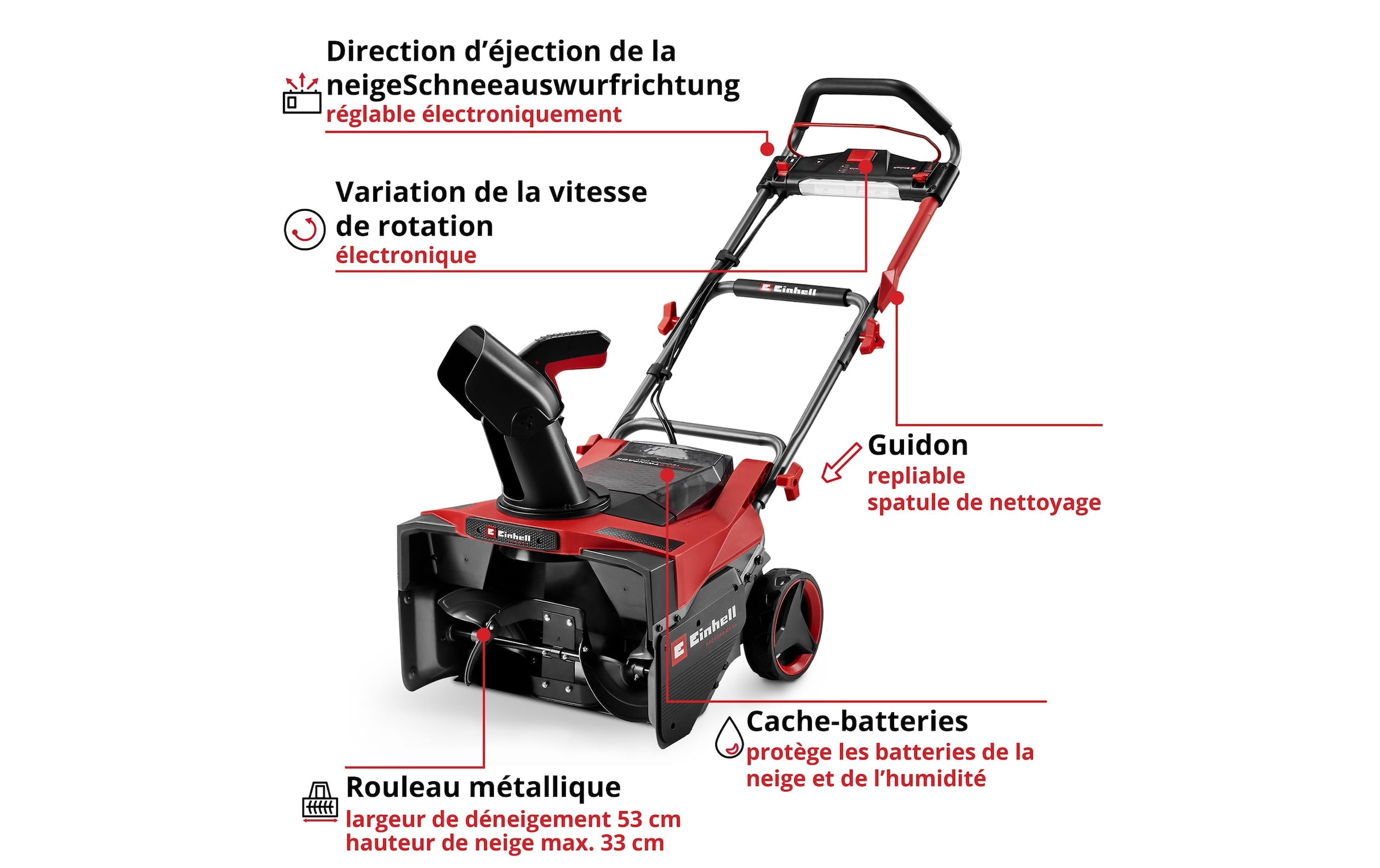 Einhell Fraise à neige sans fil »GP-ST 36/53 Li E BL-Solo«