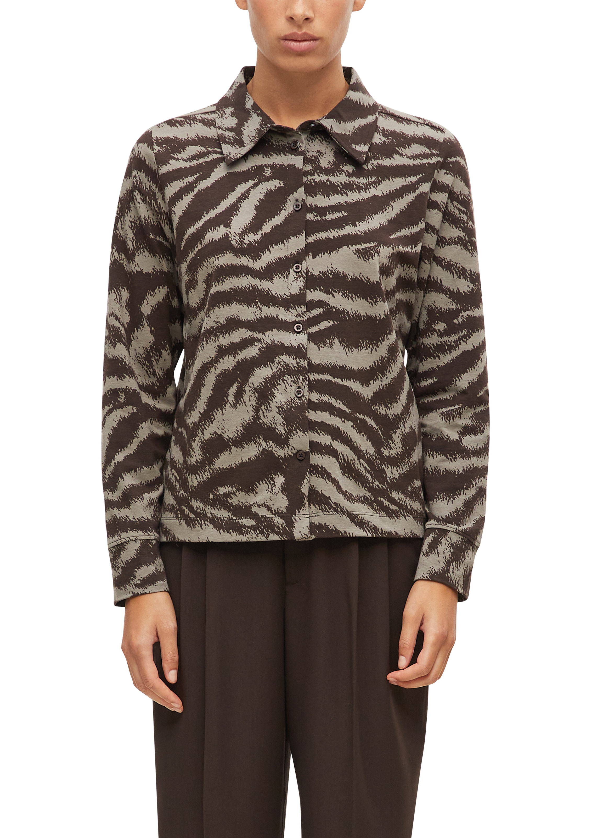 Image of s.Oliver Langarmbluse mit Animal-Print / Stretch / Langarm