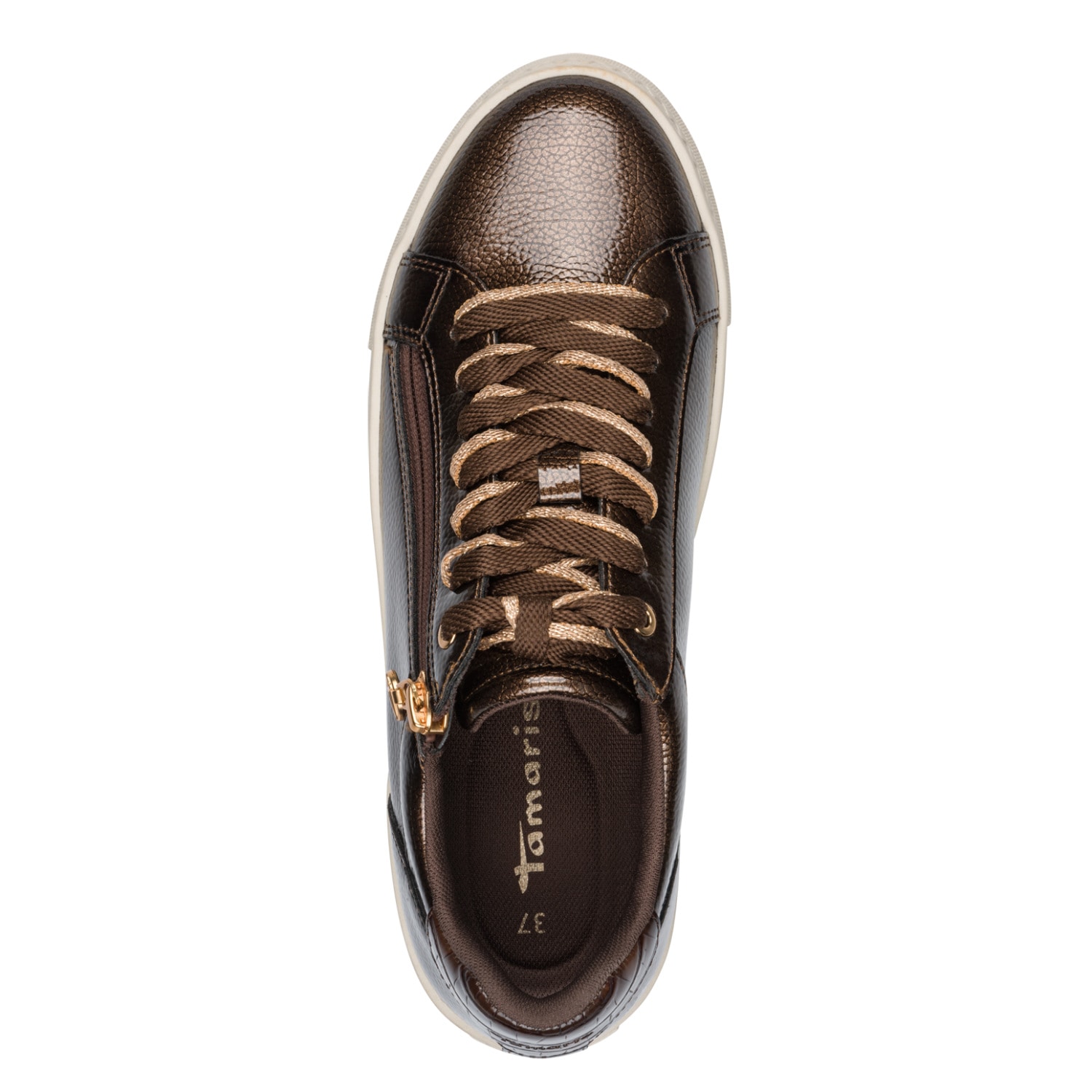 Tamaris Baskets à plateforme  Chaussure de loisir, chaussure basse, chaussure à lacets avec pendentif logo T