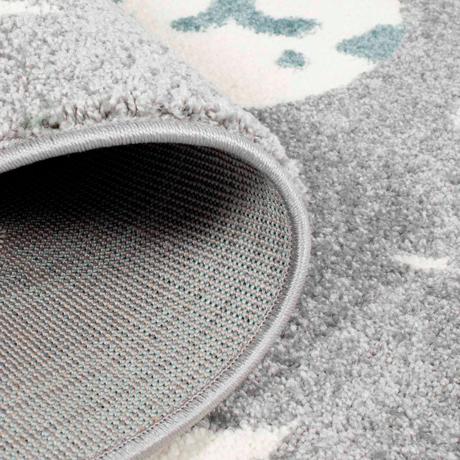 Carpet City Kinderteppich »Bubble Kids 1319«, rechteckig, 11 mm Höhe, Spielteppich, Weltall, Rakete, Weicher Flor, Pflegeleicht
