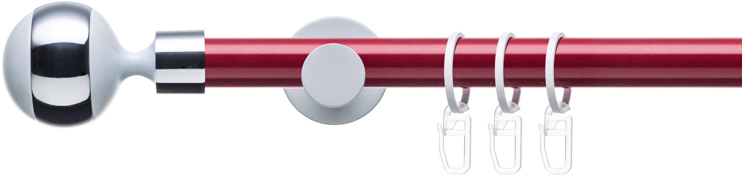 Image of Liedeco Gardinenstange "Fertigstilgarnitur 20 mm Power Celebration Kugel mit Ring" Ø 20 mm 1 läufig-läufig Fixmass Gardinenstange Komplett, Farbkombination
