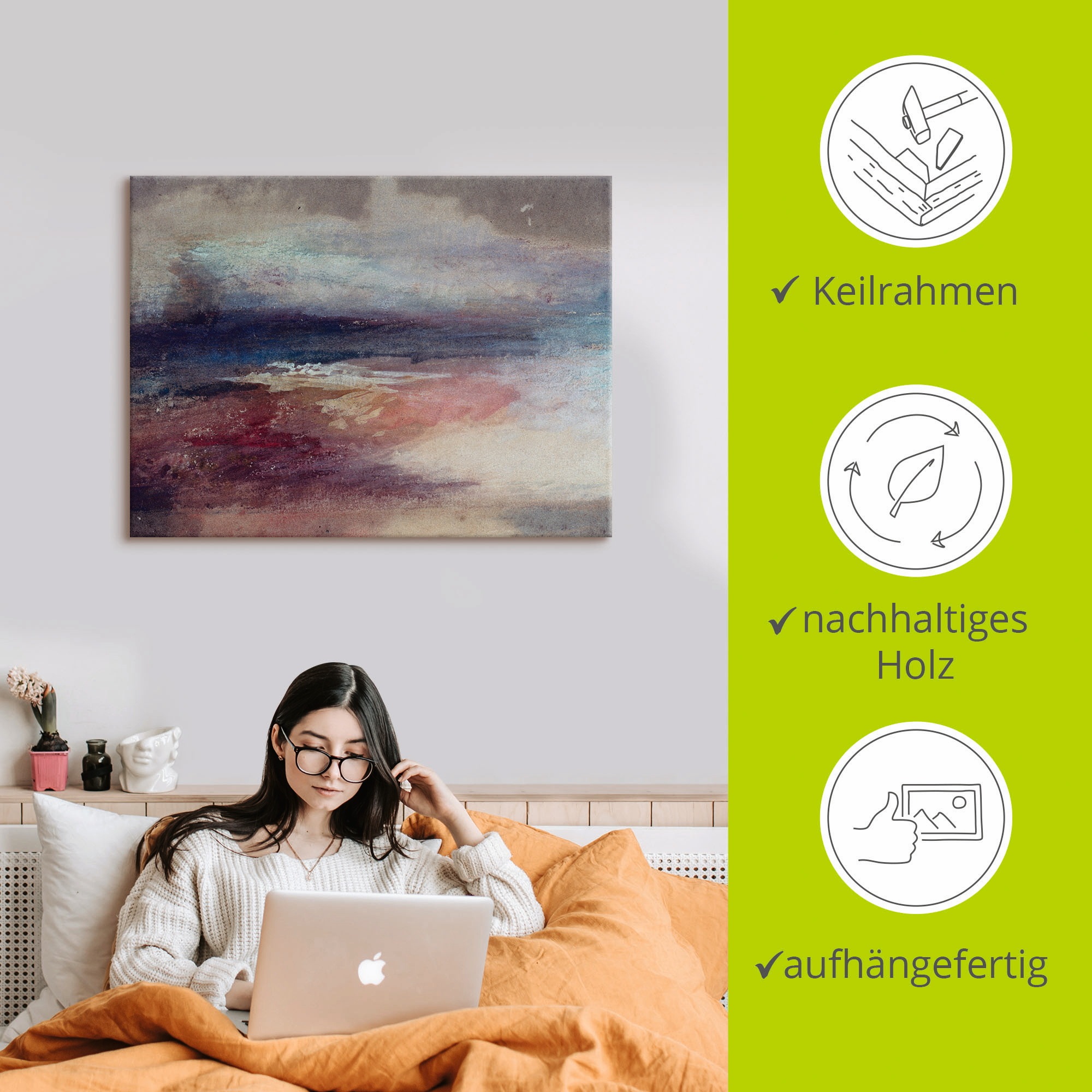 Artland Wandbild »Küstenlandschaft Sonnenunterg« Küste 1 Stk. tlg. als Leinwandbild, Poster in verschied. Grössen