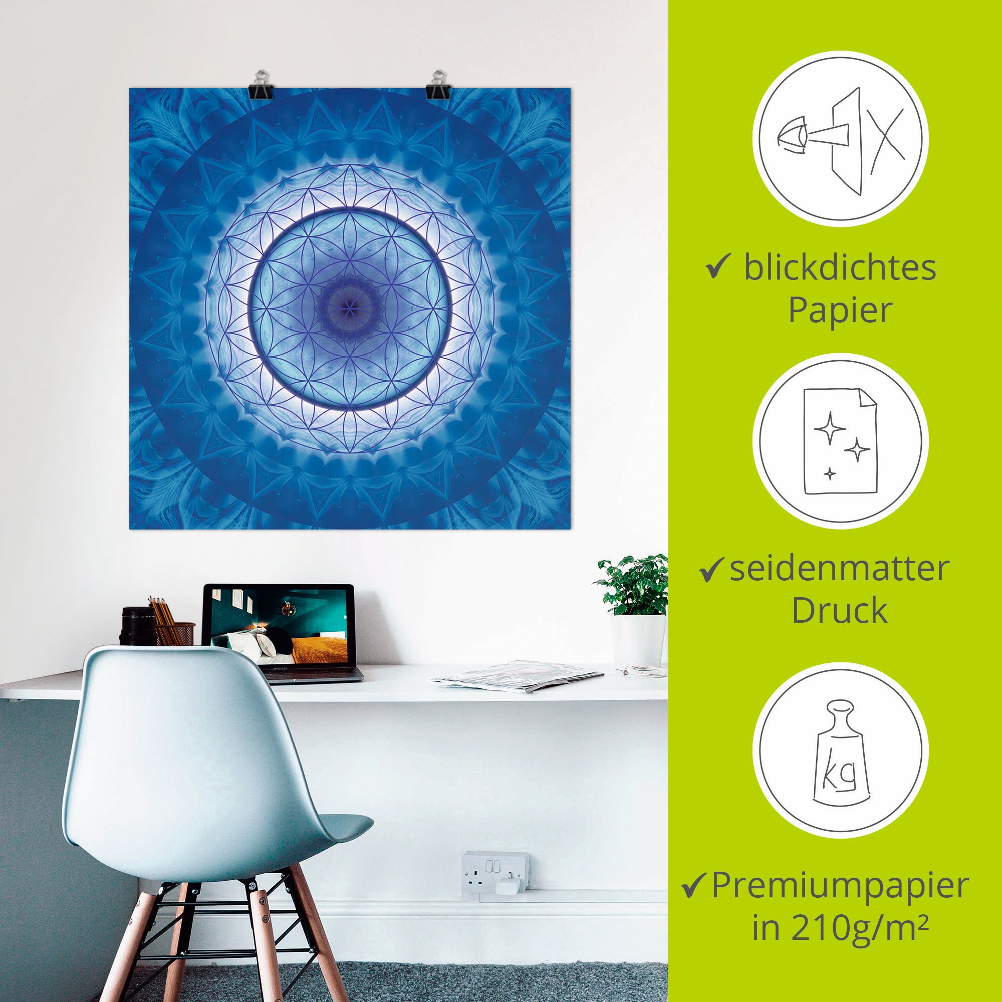 Artland Poster »Blume des Lebens 2« 1 cuis tlg. ohne Rahmen