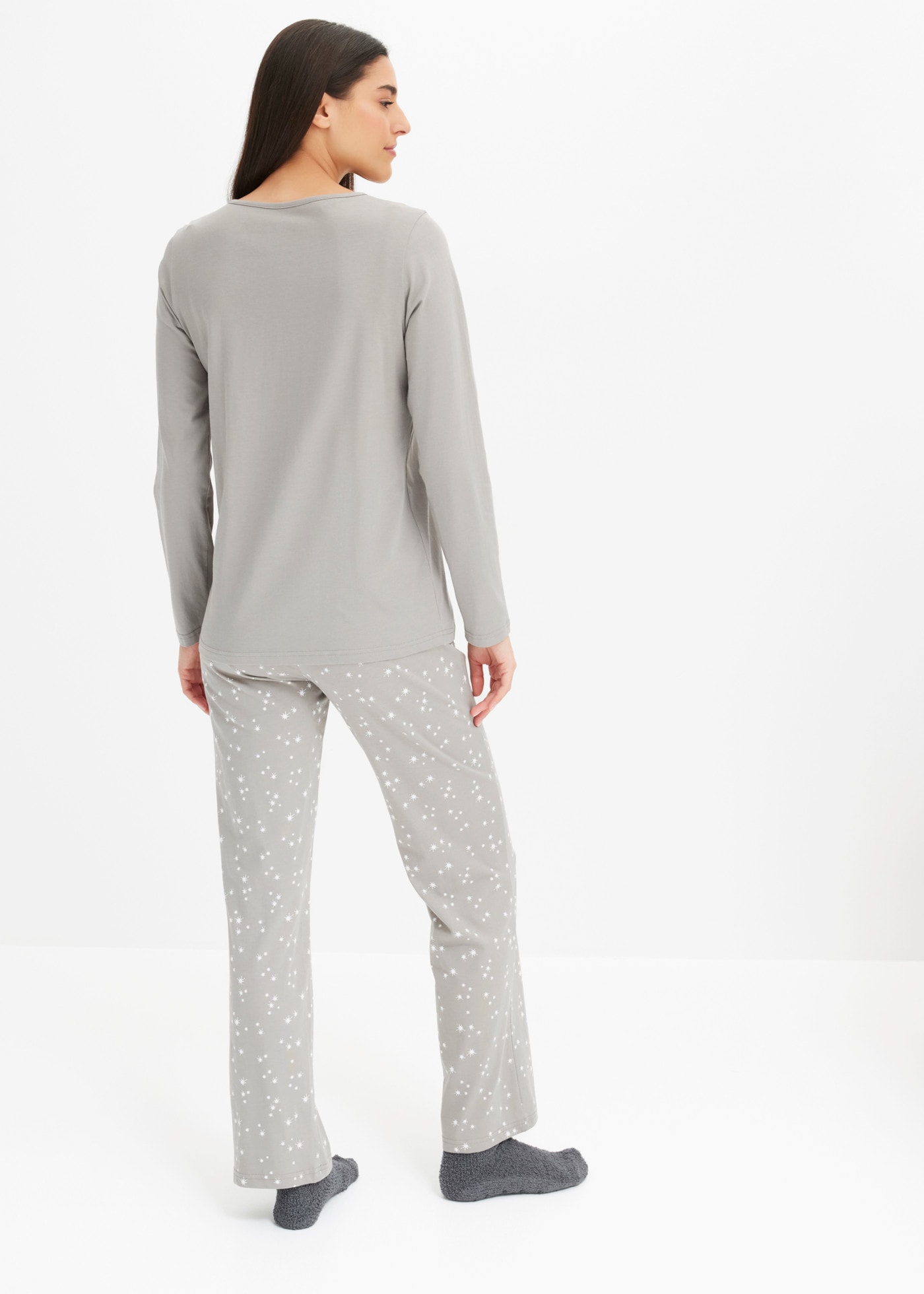 bonprix Pyjama Set,  für Erwachsene, aus Baumwolle, mit elastischem Hosenbund
