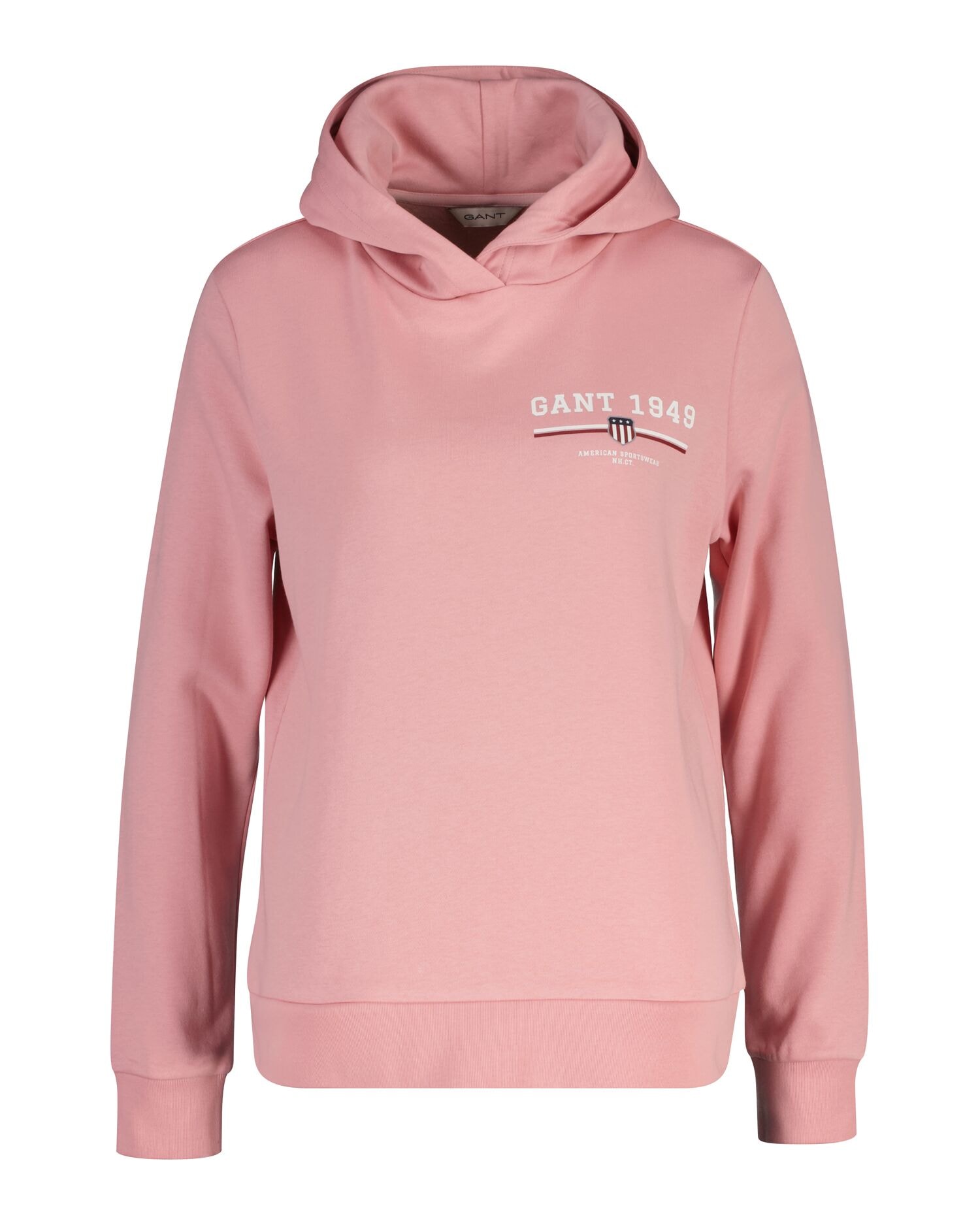 Gant Hoodie »REG GRAPHIC HOODIE« gerippte Abschlüsse, Kapuze ohne Kordel