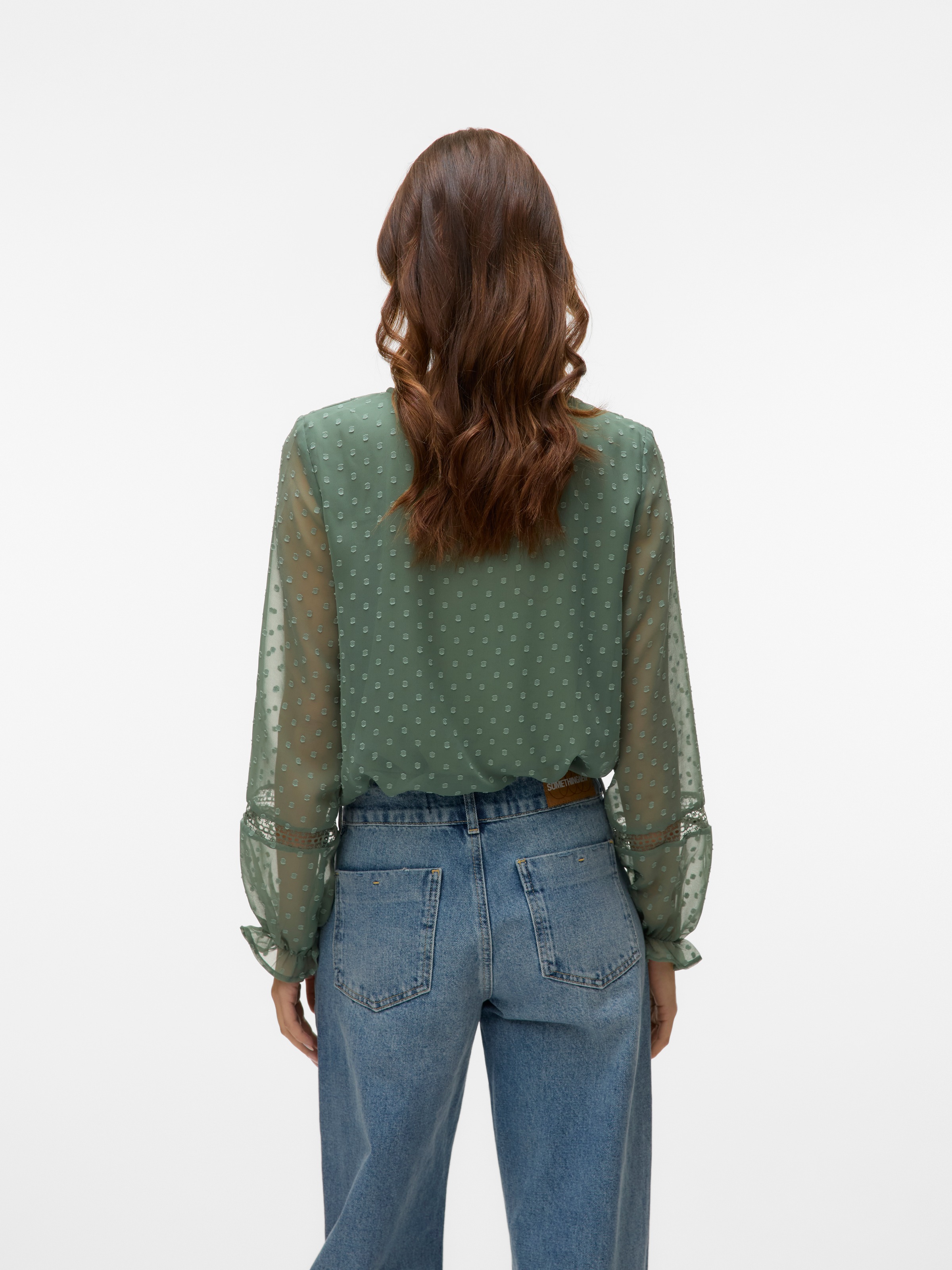 Vero Moda Langarmbluse »VMLEAH LS LACE TOP WVN GA NOOS«
