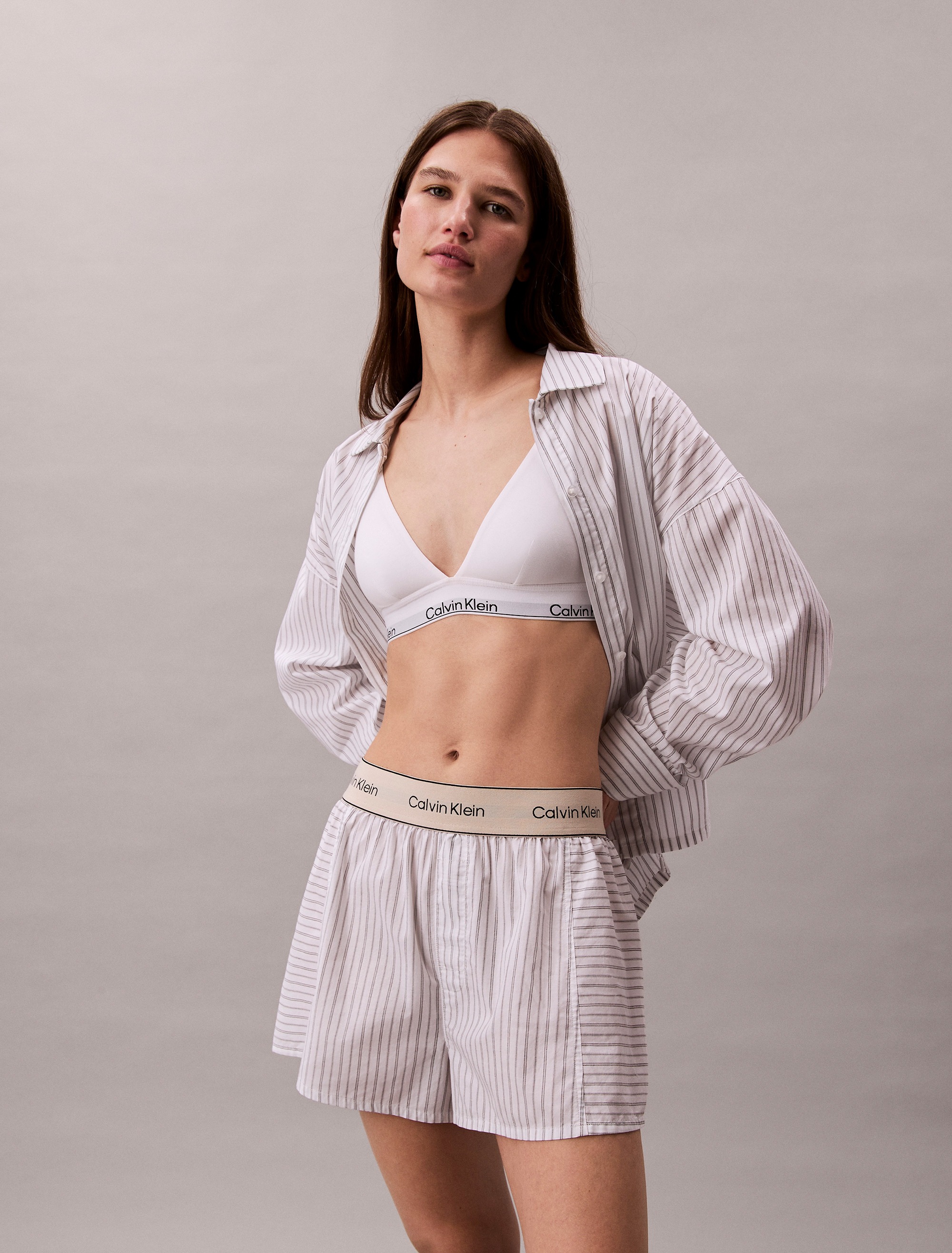 Image of Calvin Klein Underwear Schlafshorts "LOGO SUPER POPLIN SHORT" Mit elastischem Saum