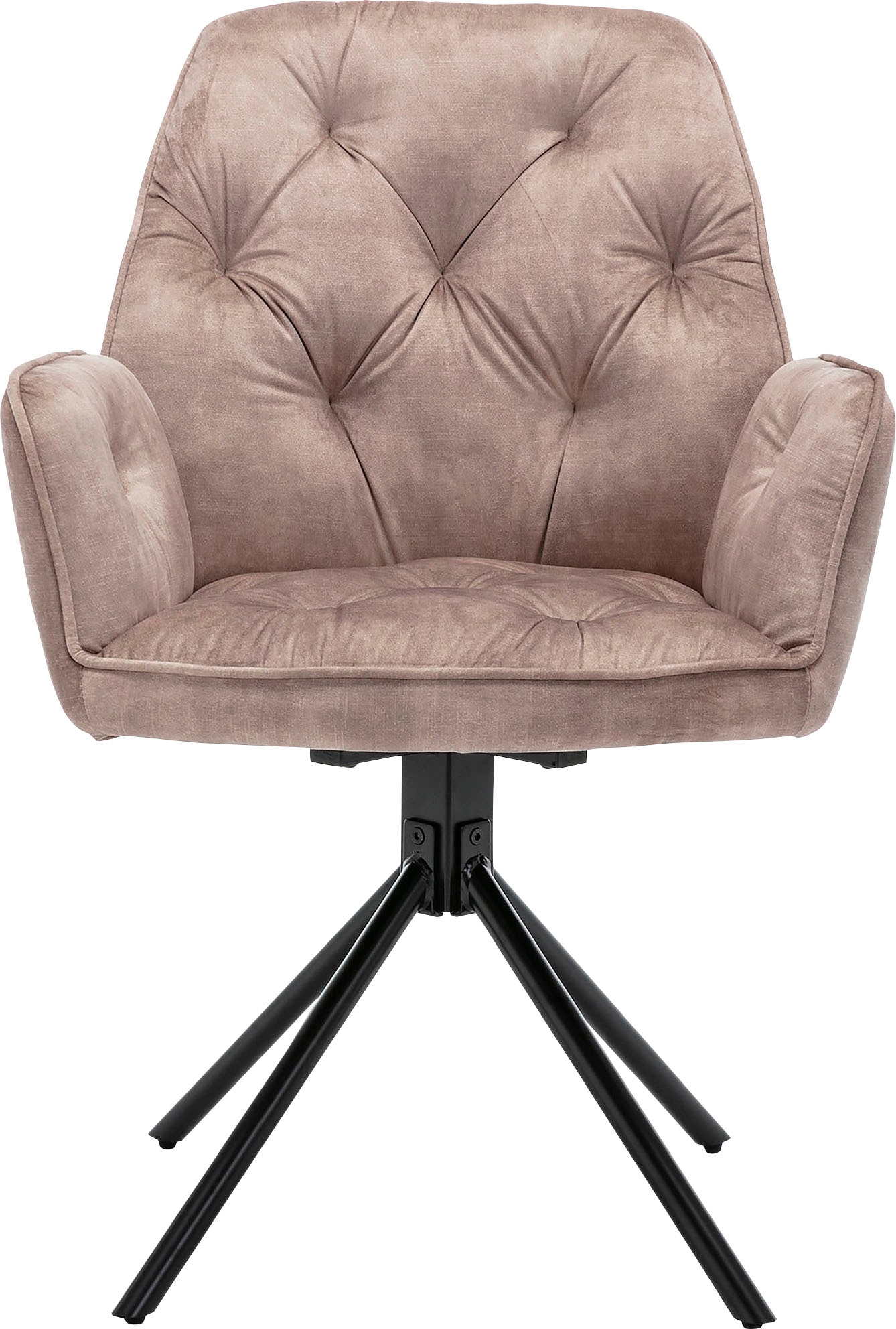 Image of byLIVING Esszimmerstuhl "Sarina" () 2er-Set, hochwertiger Vintage-Samt Bezug mit Steppung, 360Grad drehbar
