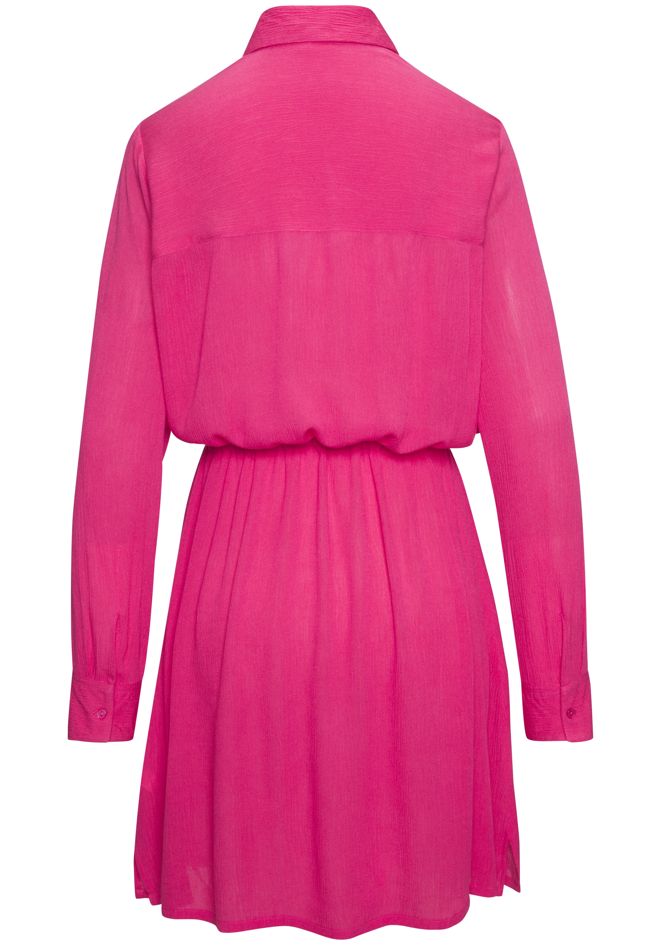 LASCANA Robe de plage »in leichter Crepe-Qualität mit variablem Tunnelzug in der Taille« Sans poches robe-chemise courte, robe d'été, longue blouse à manches longues