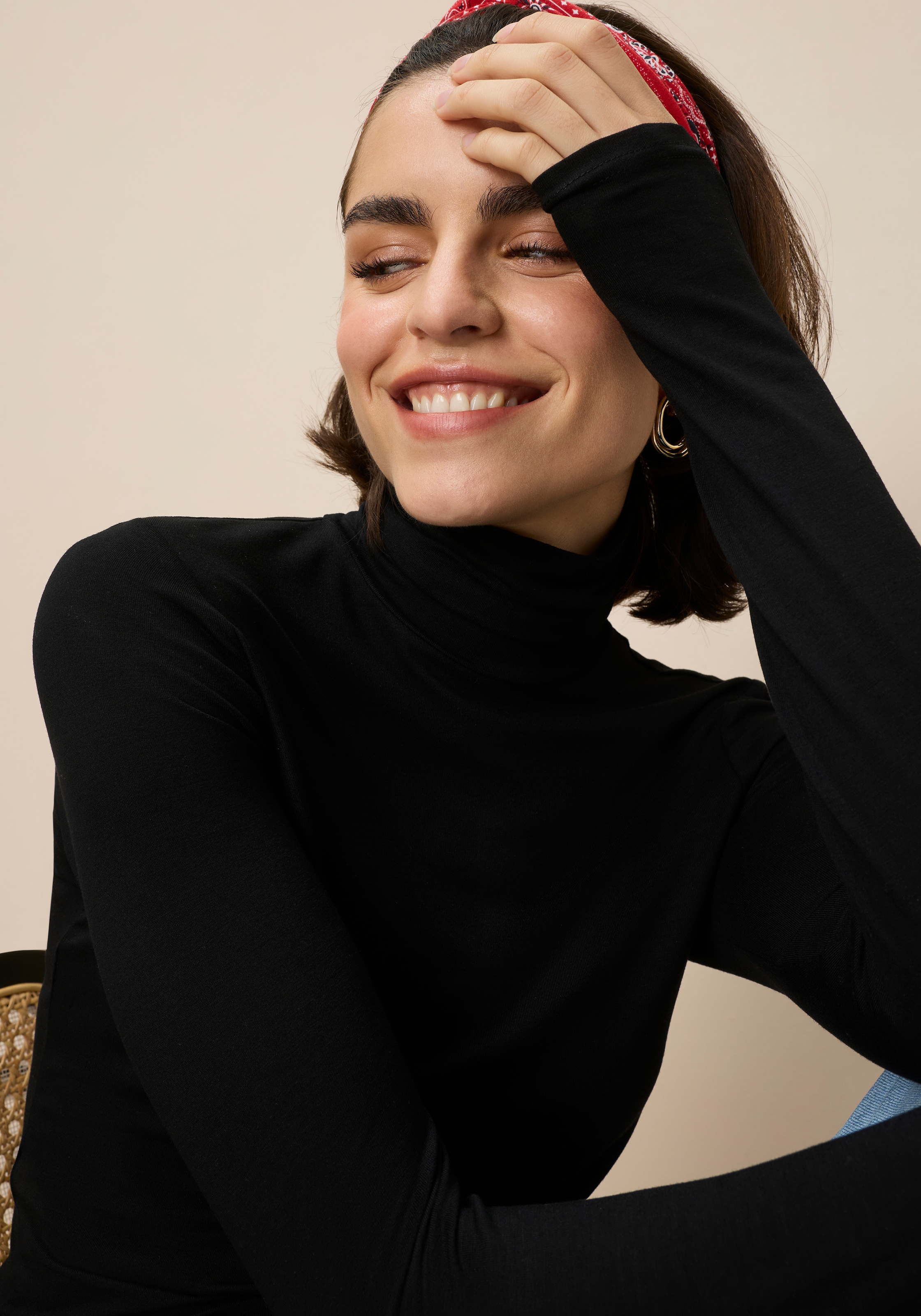 Tamaris Rollkragenshirt Langarm,  Basic, aus elastischem Material