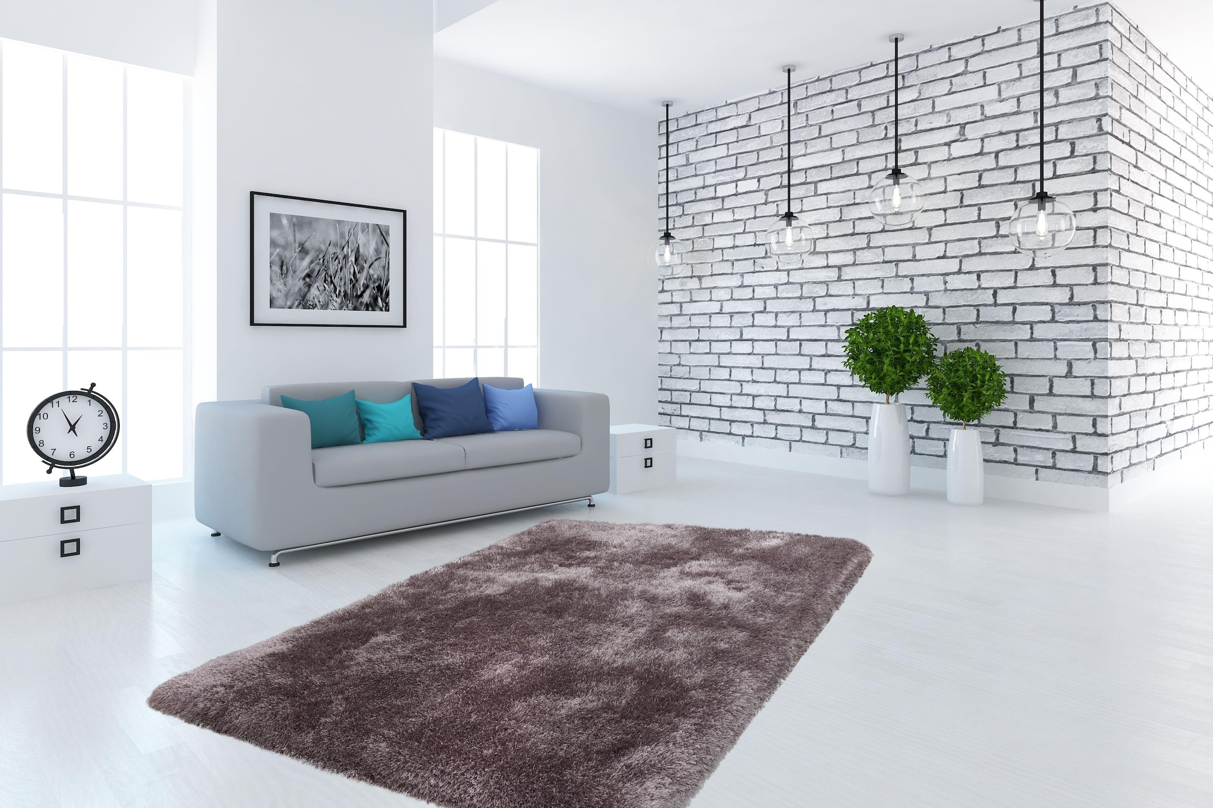 Kayoom Hochflor-Teppich »Cosy« rechteckig 80 mm Höhe Besonders weiche Microfaser, dichter hochwertiger Langflor, Wohnzimmer