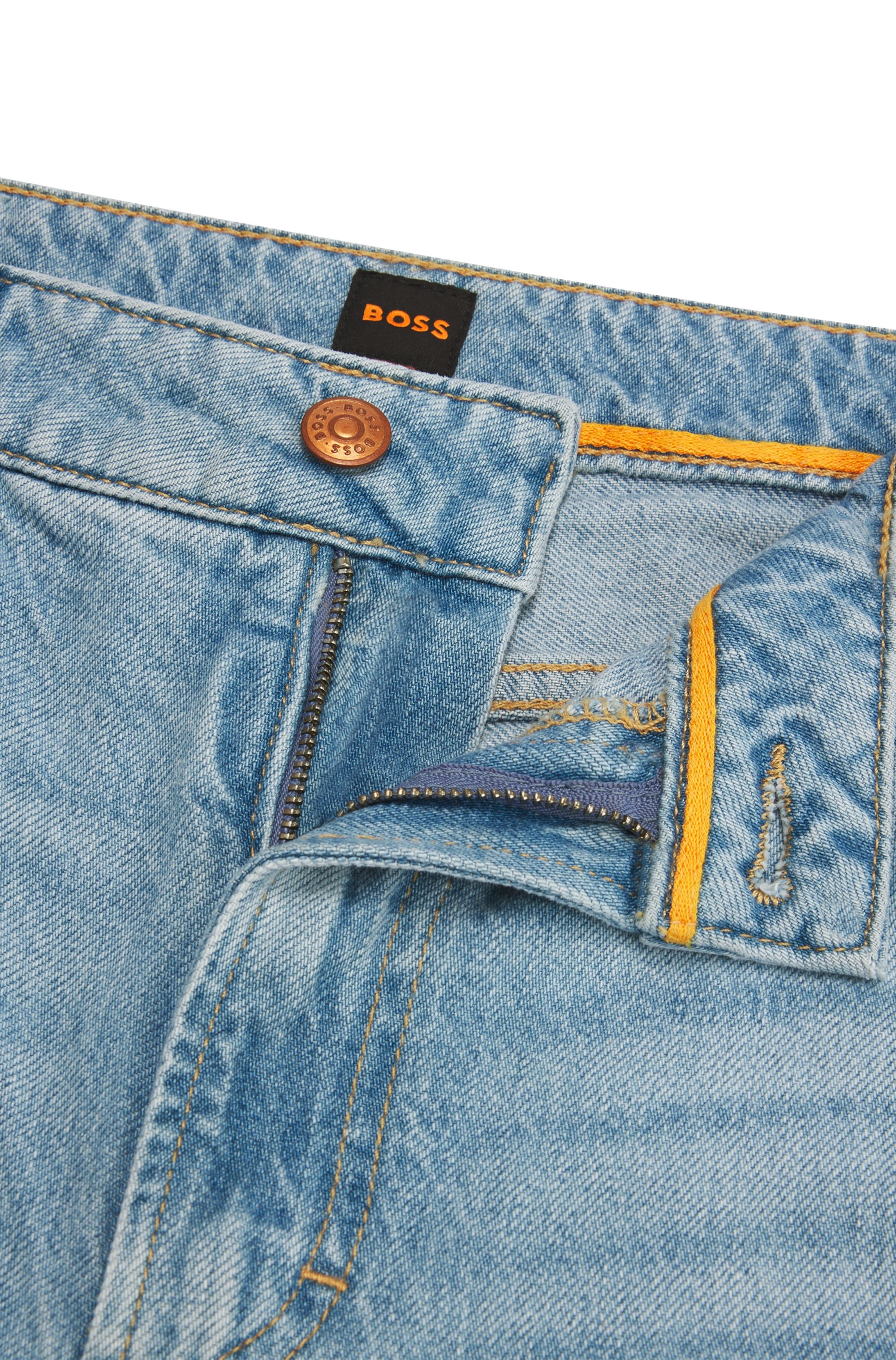 BOSS ORANGE Straight-Jeans »Ruth High Rise, High Waist Premium Damenmode«, mit Logoschriftzug, Five-Pocket-Style, gerade Form