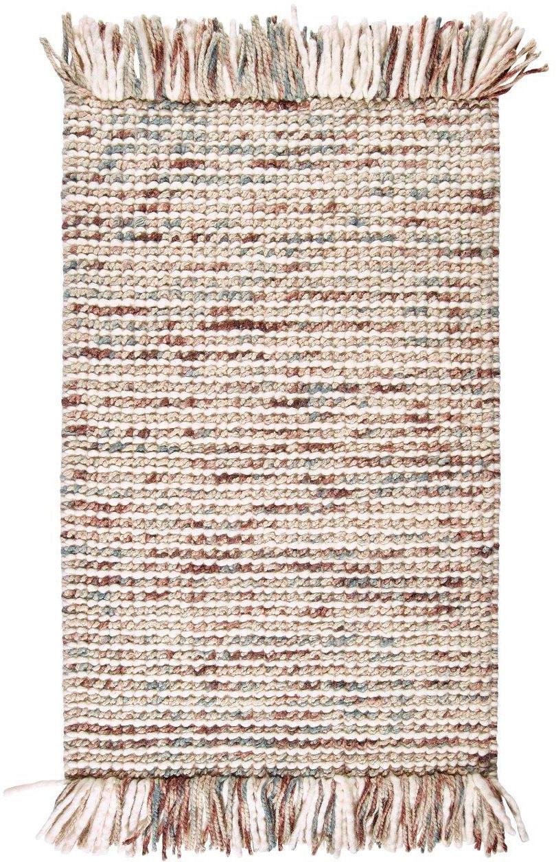reine meliert, kaufen »Lise«, günstig Wollteppich Fransen Teppich, mit Handweb Dekowe handgewebt, rechteckig, Wolle,